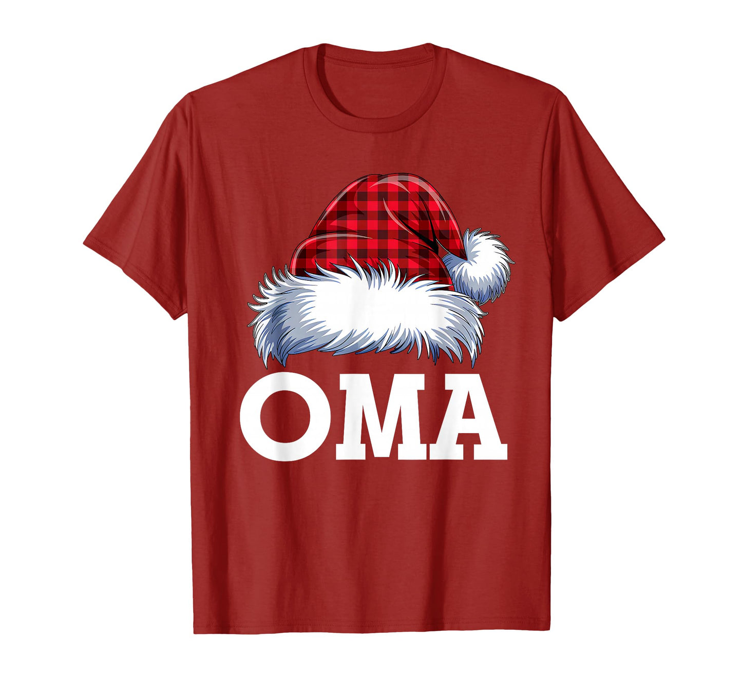 Oma Santa Red Plaid Christmas Family Matching Pajamas Xmas T-Shirt