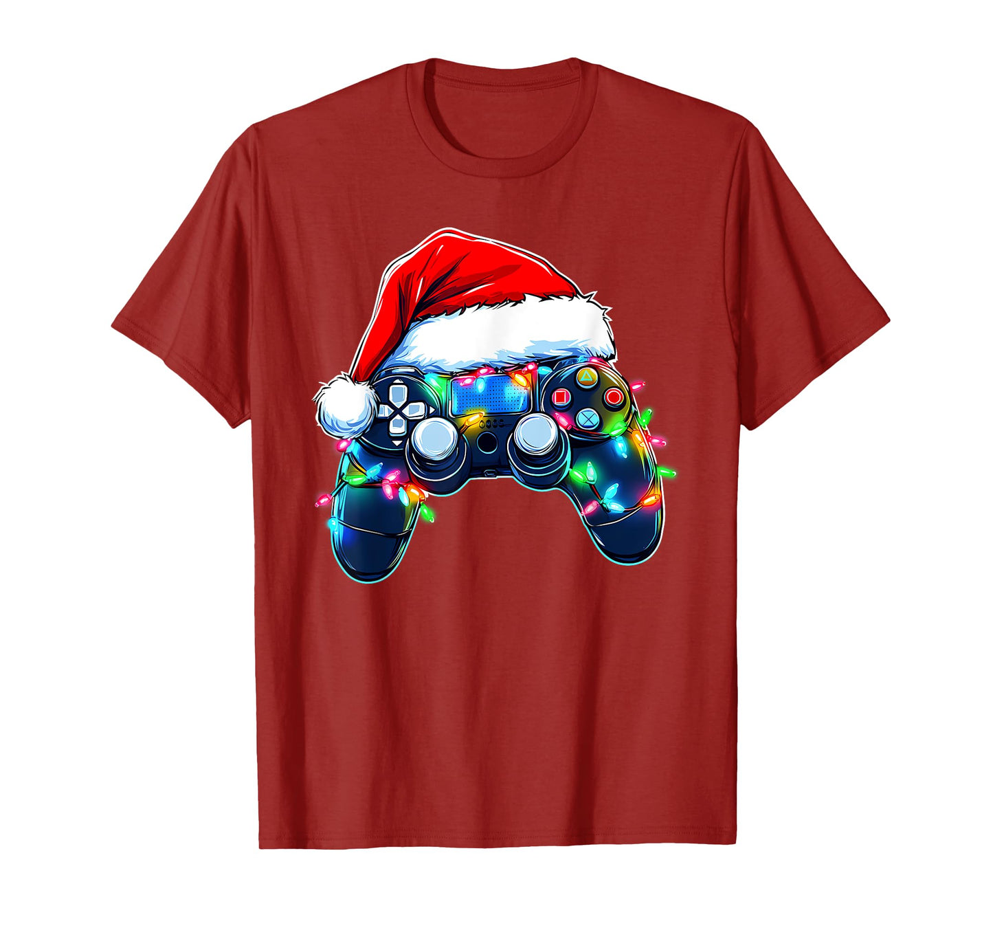 Video Game Controller Christmas Santa Hat Gamer Boys T-Shirt