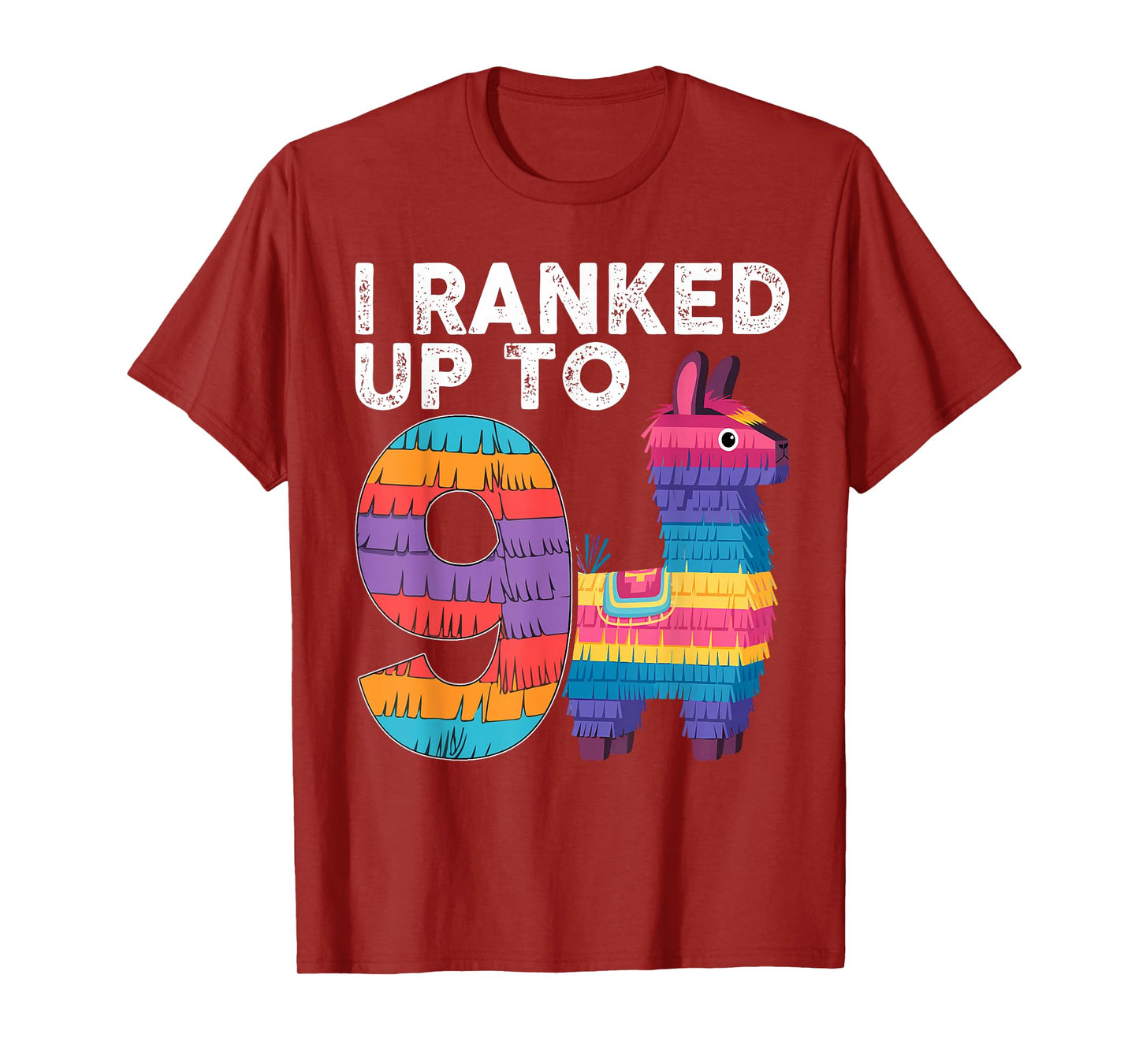 I Ranked Up To 9 Birthday Video Game Llama Piñata Birthday T-Shirt