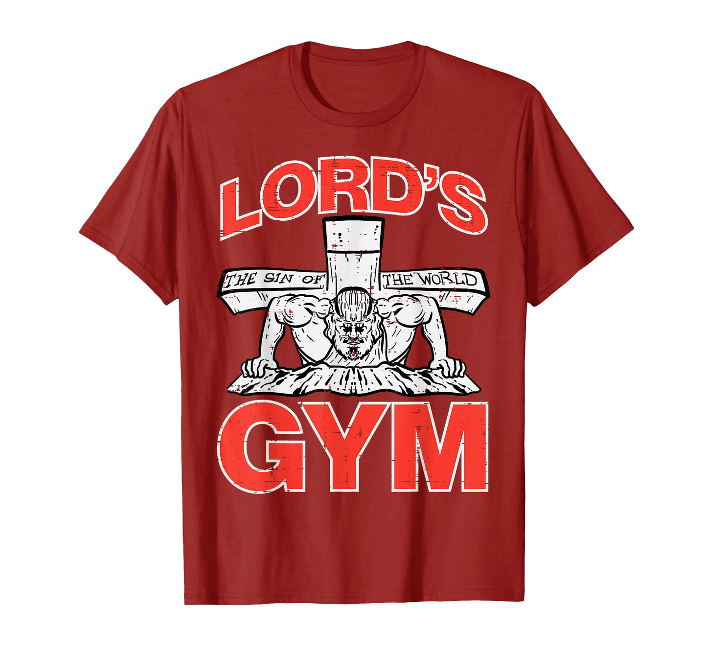 Lords Gym Jesus Push Ups Christian Workout Fitness Men Women T-Shirt