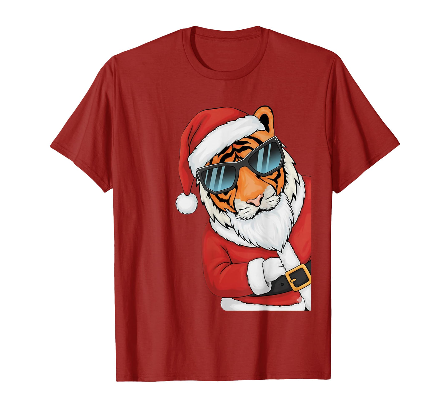 Tiger Santa with Sunglasses Xmas Boys Girls T-Shirt