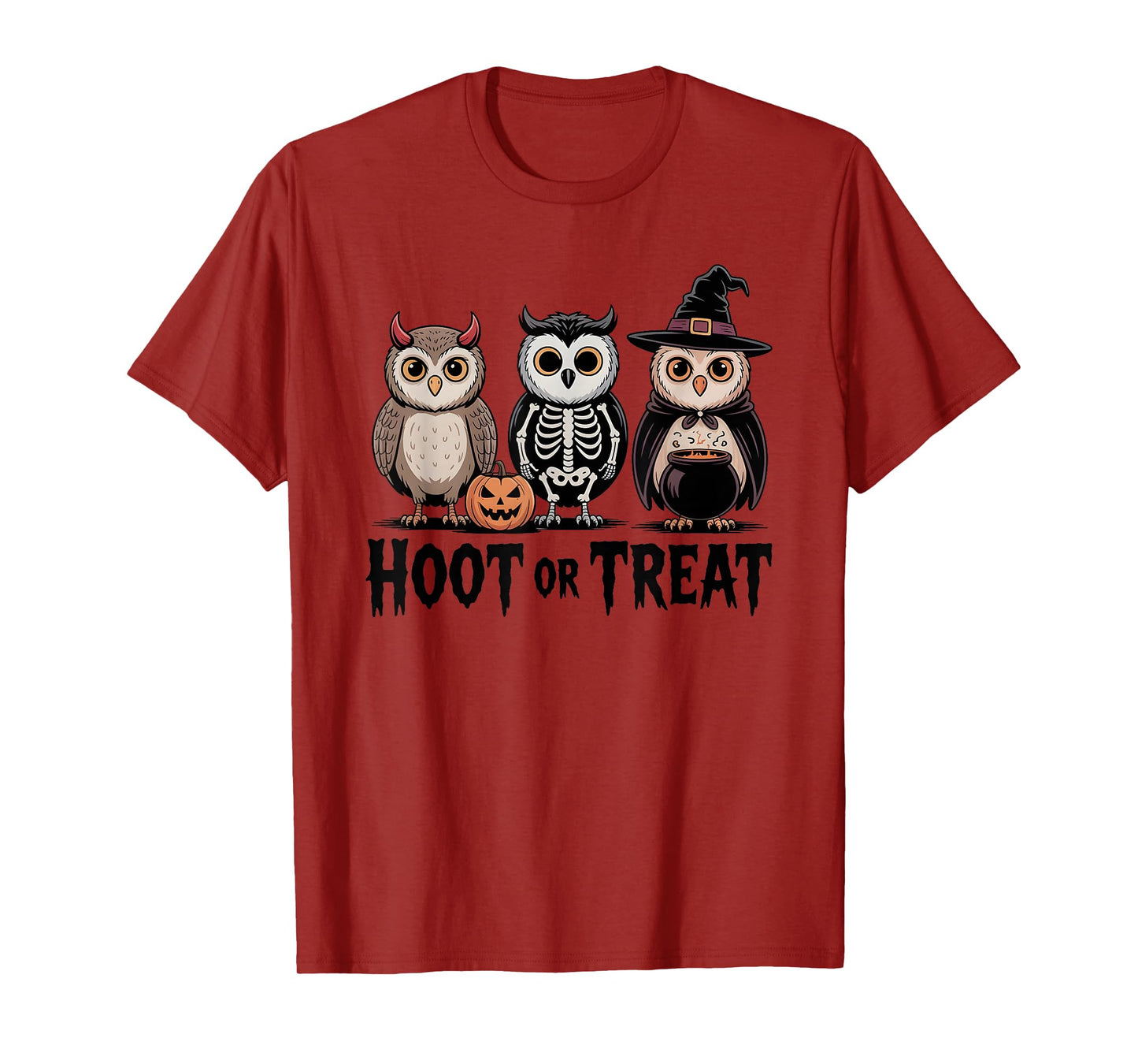Vintage Halloween Owls Hoot or Treat Spooky T-Shirt