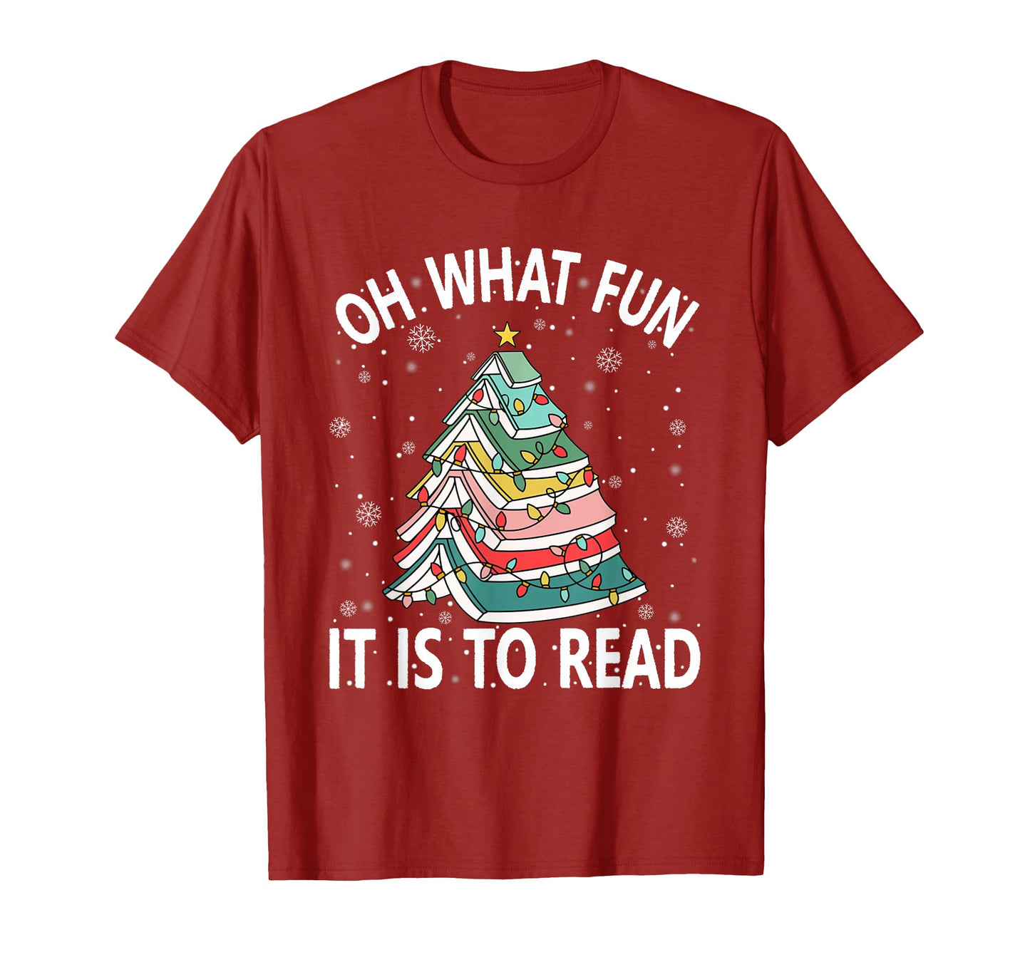 Oh What Fun It is to Read Christmas Teacher Book Xmas Tree T-Shirt