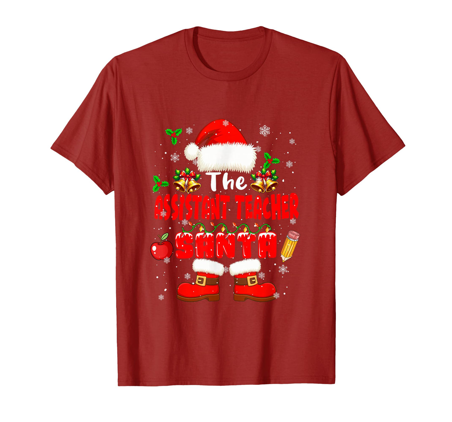 The Assistant Teacher Santa Christmas Colorful Job Team T-Shirt
