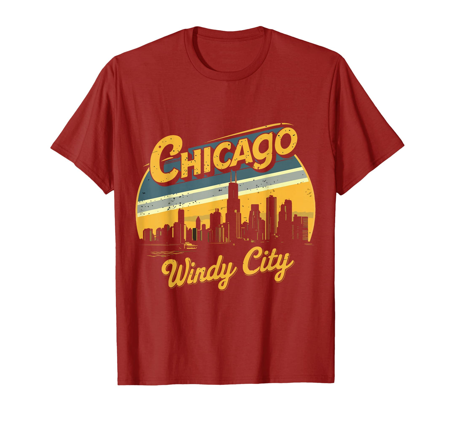 Chicago Skyline Windy City Costume Vintage Illinois Souvenir T-Shirt