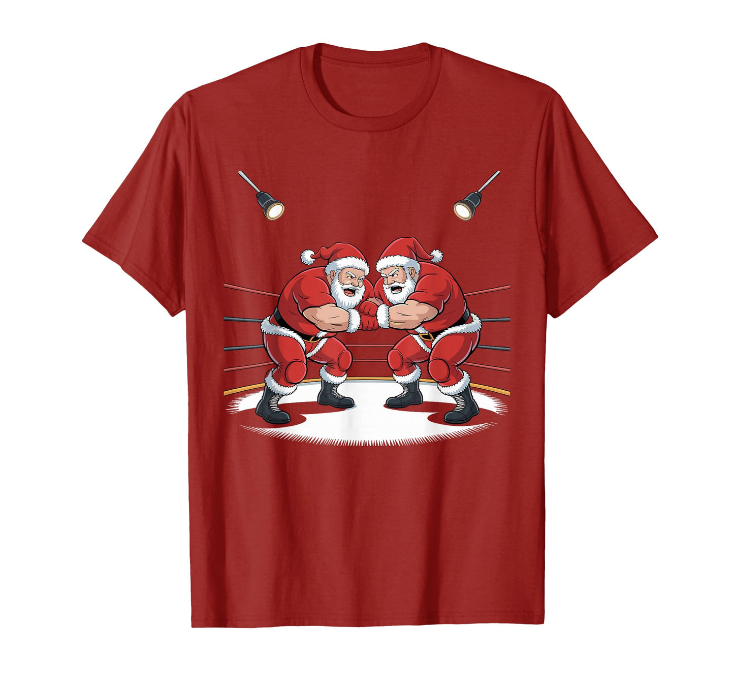 Santa Wrestling Funny Sports Christmas Holiday Outfit T-Shirt