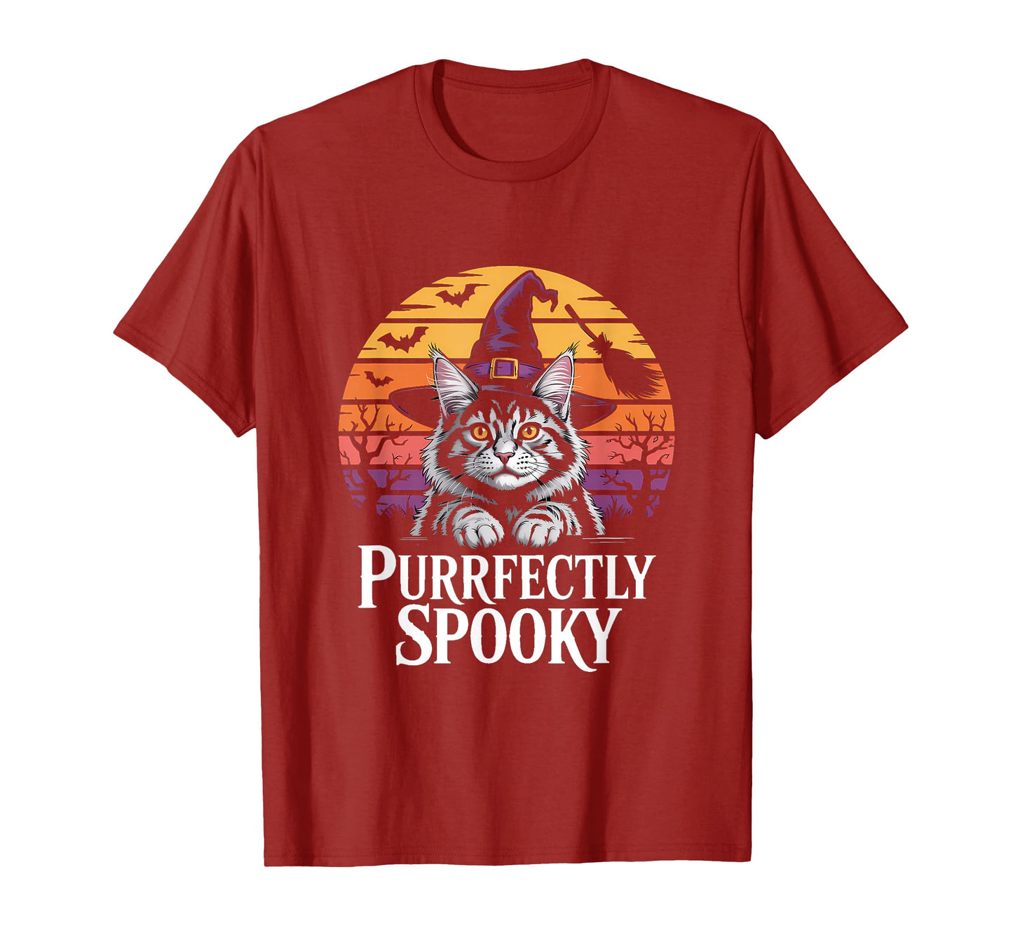 Maine Coon Cat PURRFECTLY Spooky Halloween T-Shirt