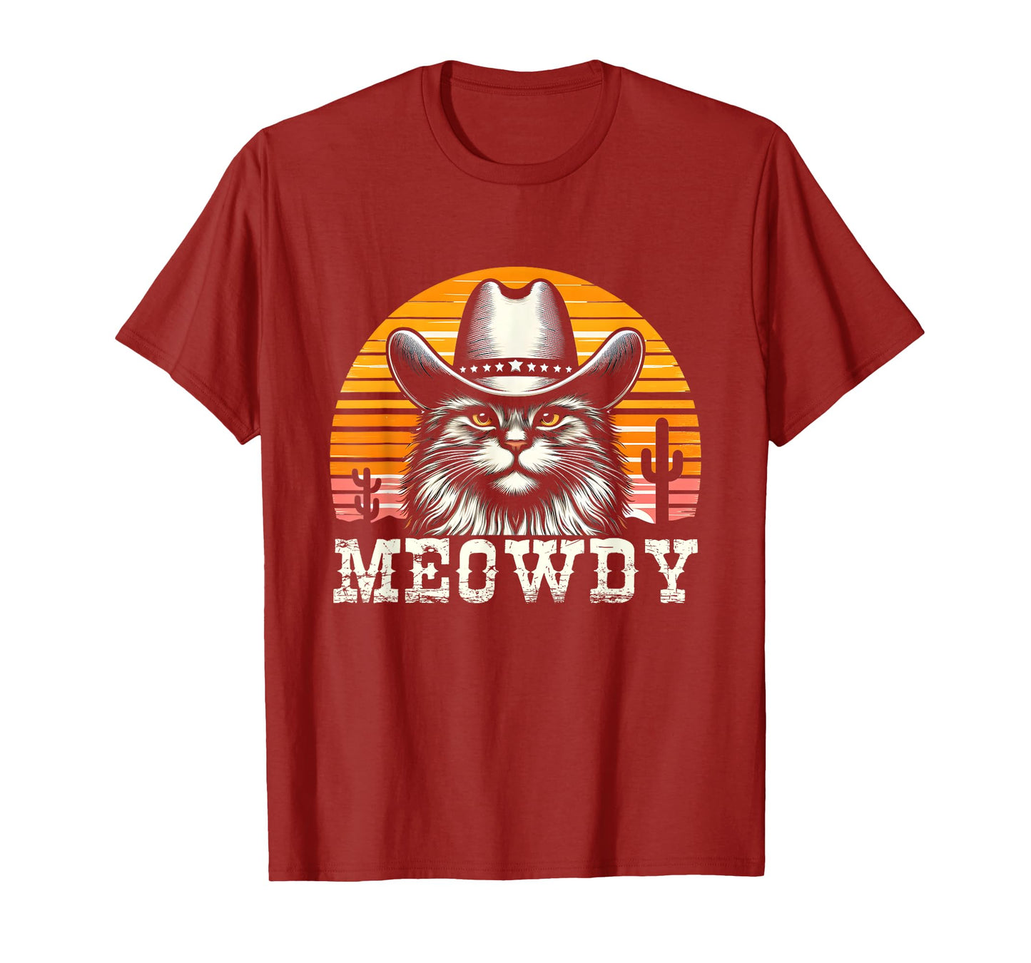 Meowdy Country Music Vintage Cat Cowboy Hat Western T-Shirt