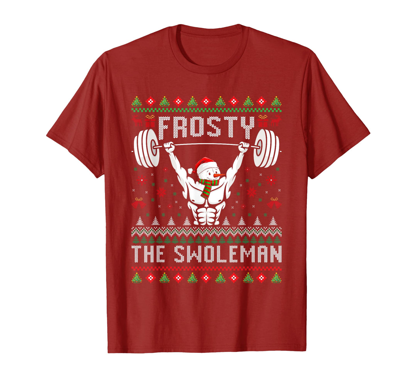 Frosty the Swoleman Fitness Snowman Gym Snowmen T-Shirt