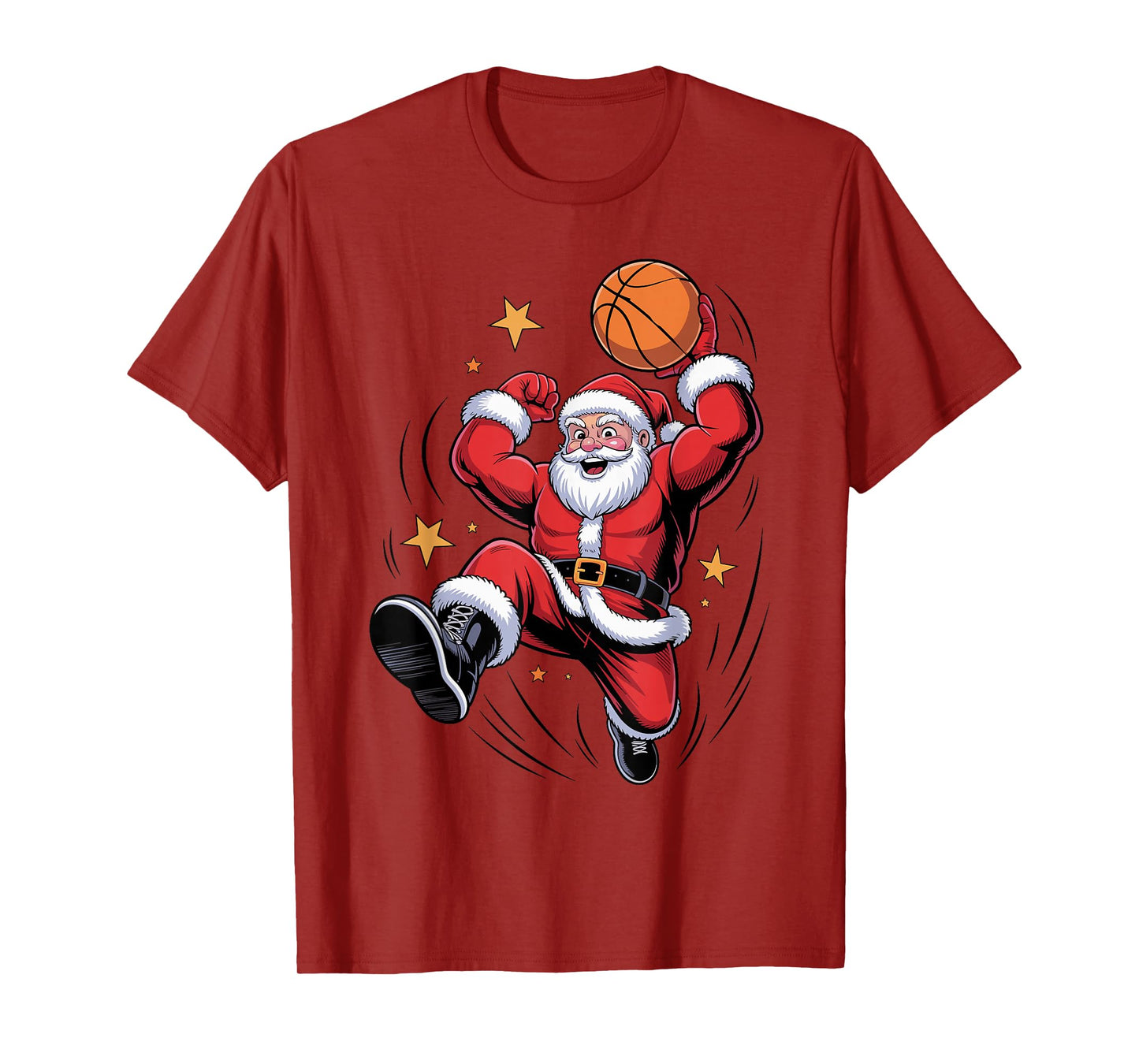 Funny Santa Playing Basketball Holiday Christmas Xmas Pajama T-Shirt