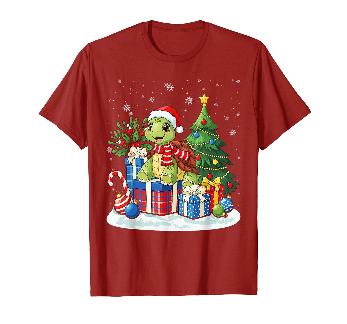 with Santa Hat Christmas Turtle Lovers T-Shirt