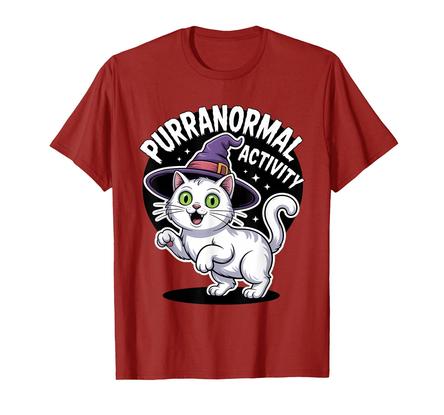 Purranormal Activity Cute Witch Cat Funny Halloween T-Shirt