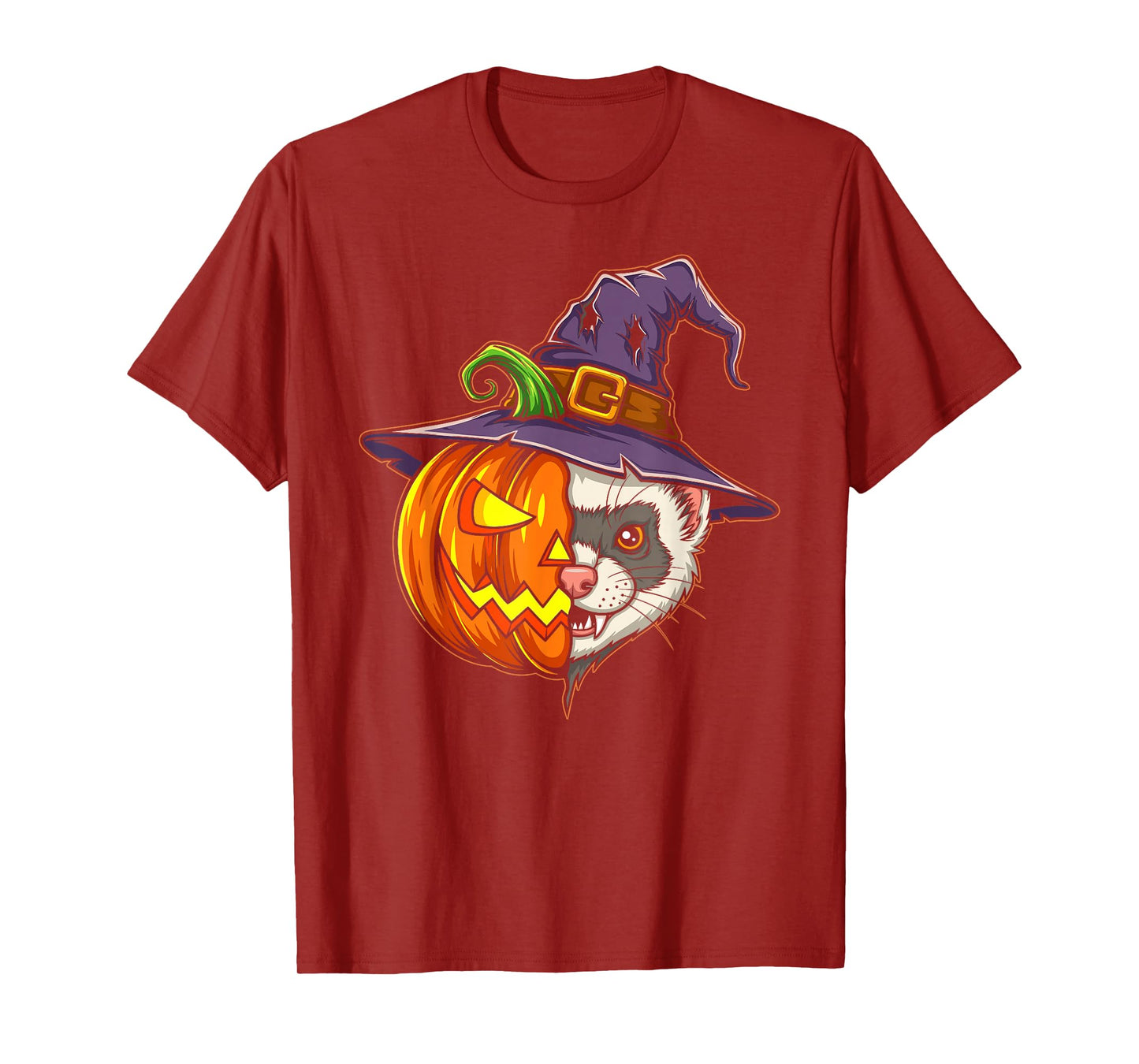 Ferret Pumpkin Jack O Lantern Halloween Kids Mens Womens T-Shirt