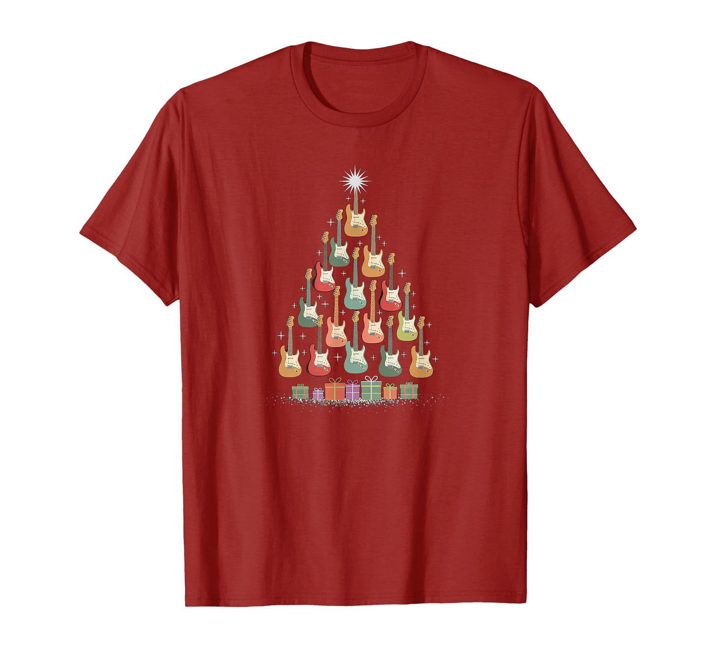 Christmas Guitar Christmastree Tree Made Out of Guitars T-Shirt