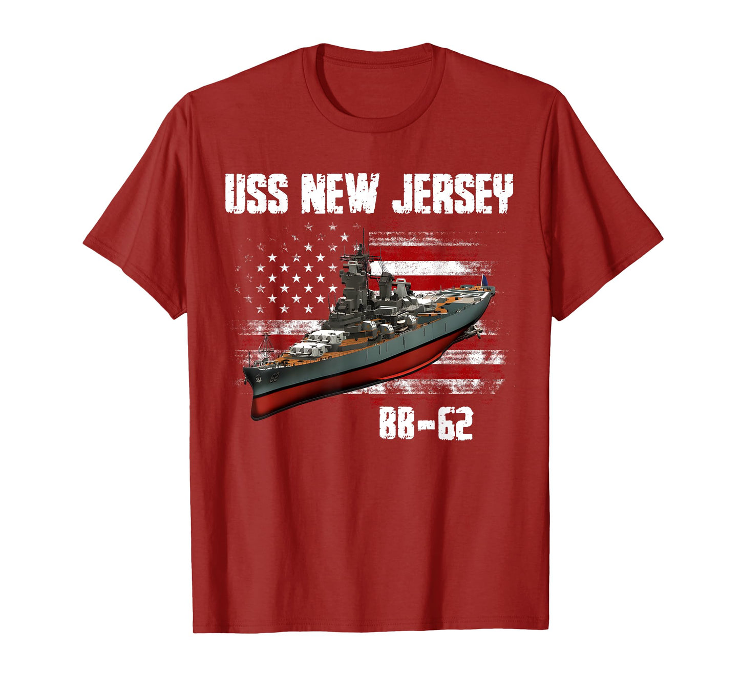 WW2 American Battleship USS New Jersey BB-62 Warship Veteran T-Shirt