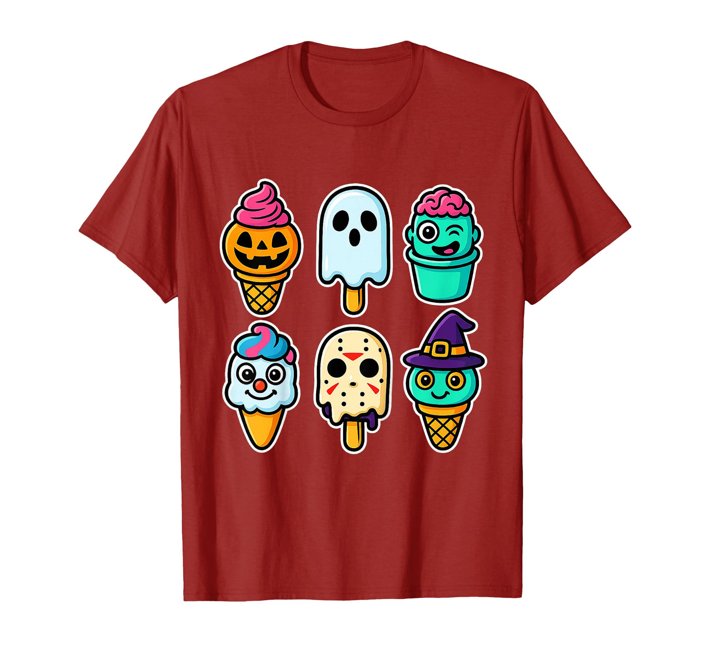 Funny Horror Ice Cream Pops Summerween Halloween Candy Boys T-Shirt