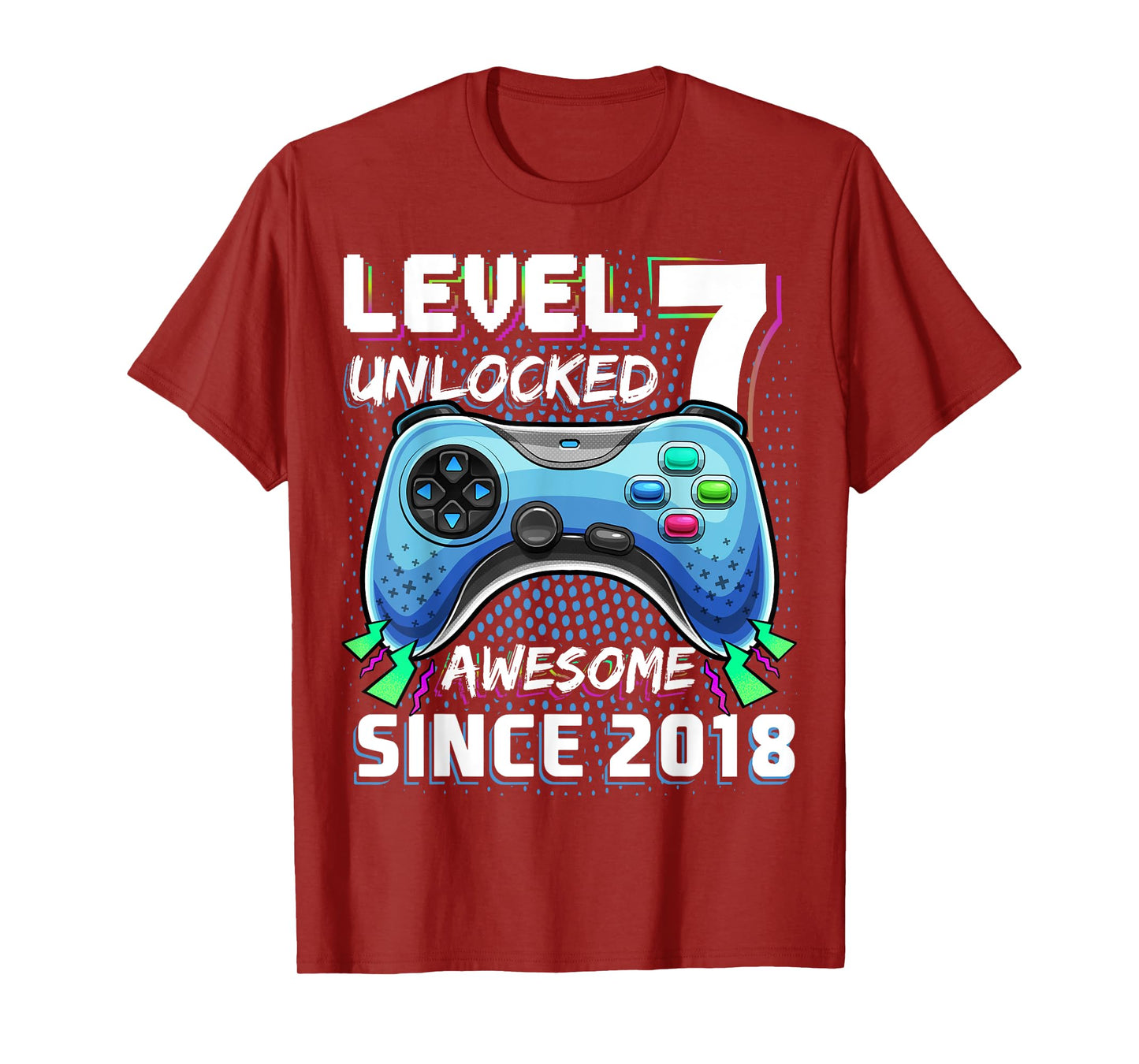 7th Birthday Boy Level 7 Gamer 7 Year Video Game Party T-Shirt