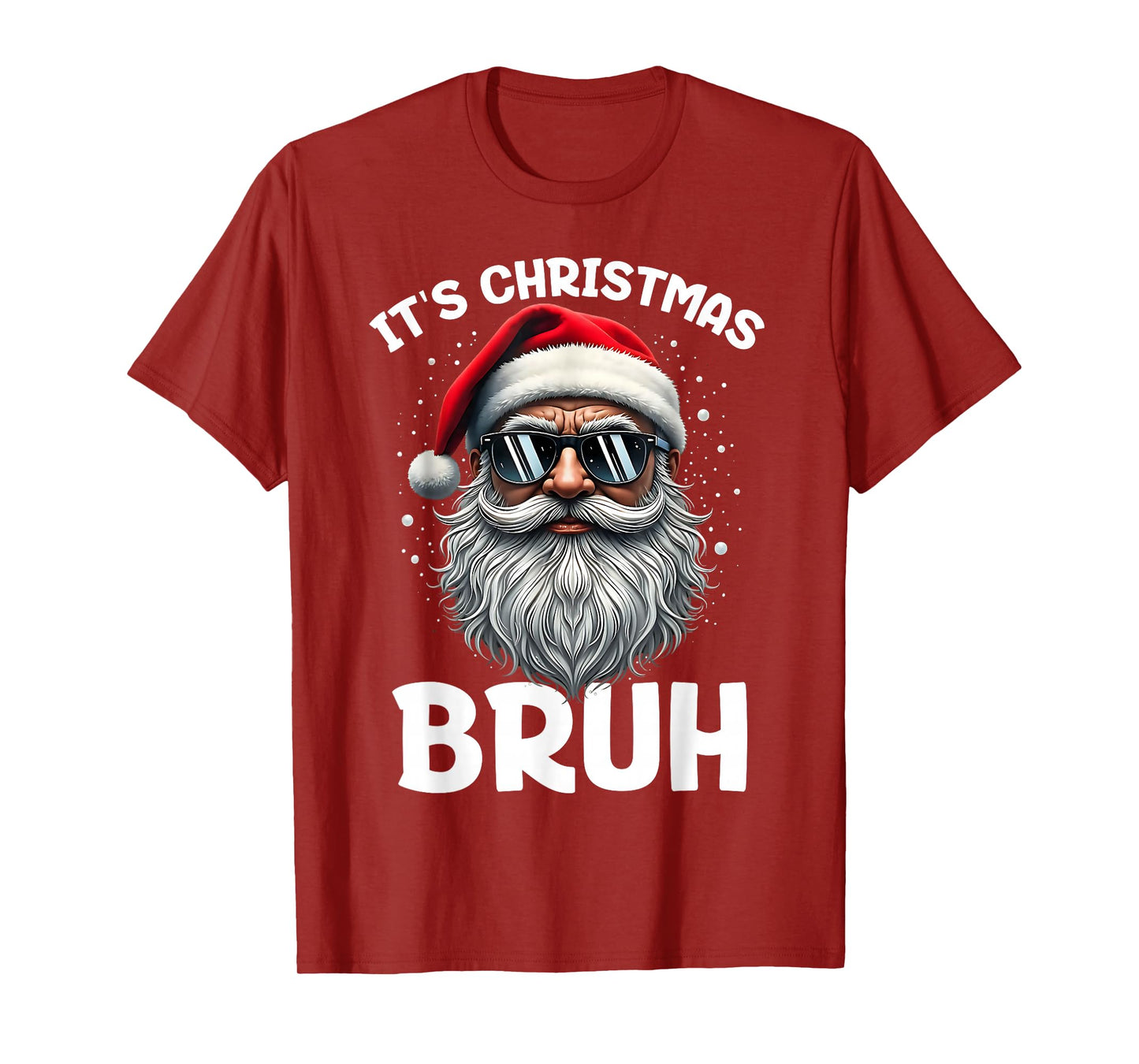 Bruh Christmas Boys Kids Santa Face Retro Sunglasses Xmas T-Shirt