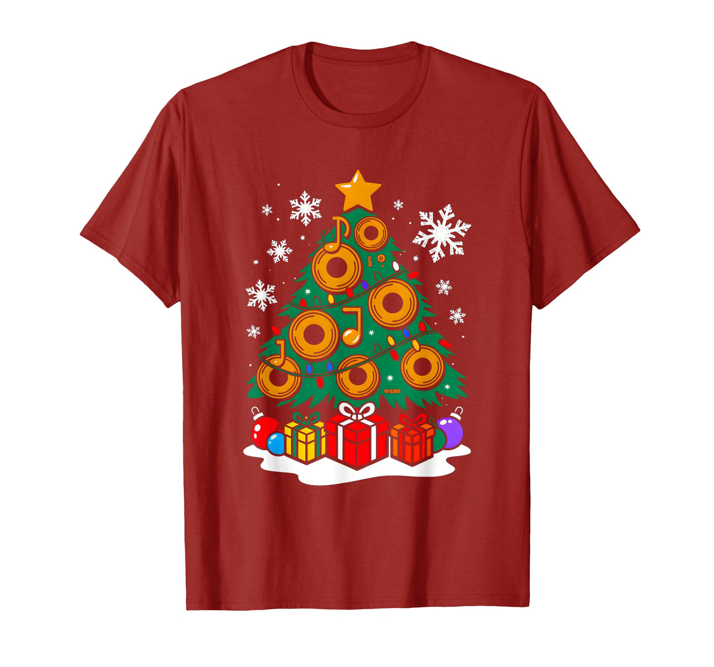 Christmas Dj Player Xmas Tree Funny Music Lover Santa T-Shirt