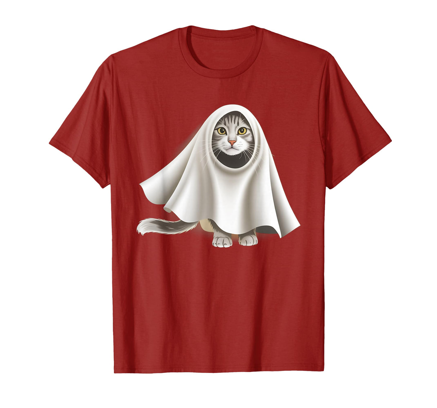 Ghost Cat Meme Funny Halloween Men Women Kids T-Shirt