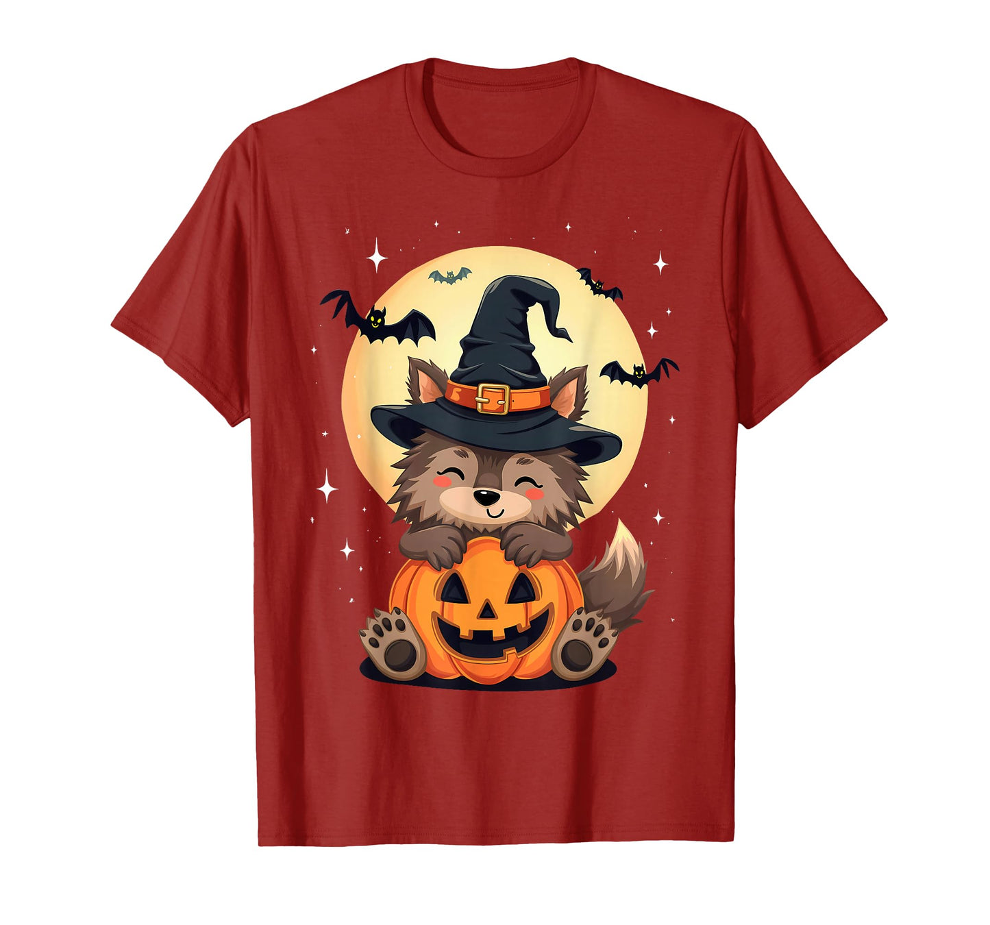 Halloween Werewolf Witch Hat Pumpkin Spooky T-Shirt