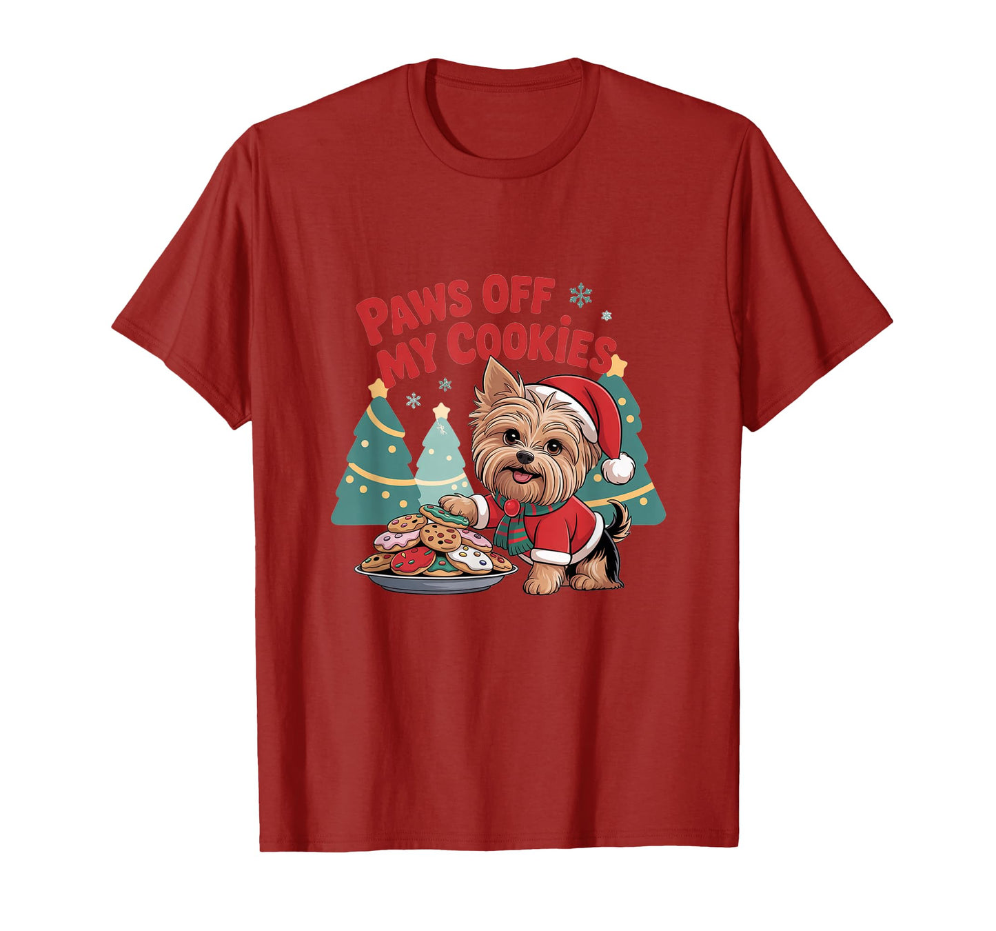Cute Yorkshire Terrier Funny Christmas Dog Lover Santa Humor T-Shirt