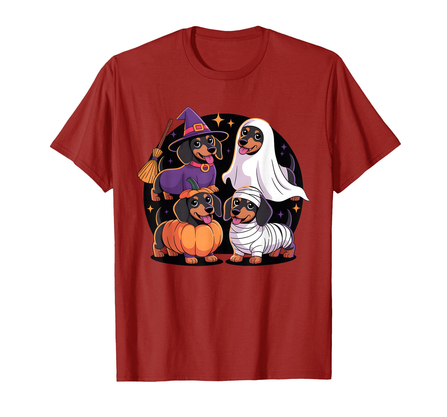 Weiner Dog Witch Happy Halloweenie Cute Halloween Dachshund T-Shirt