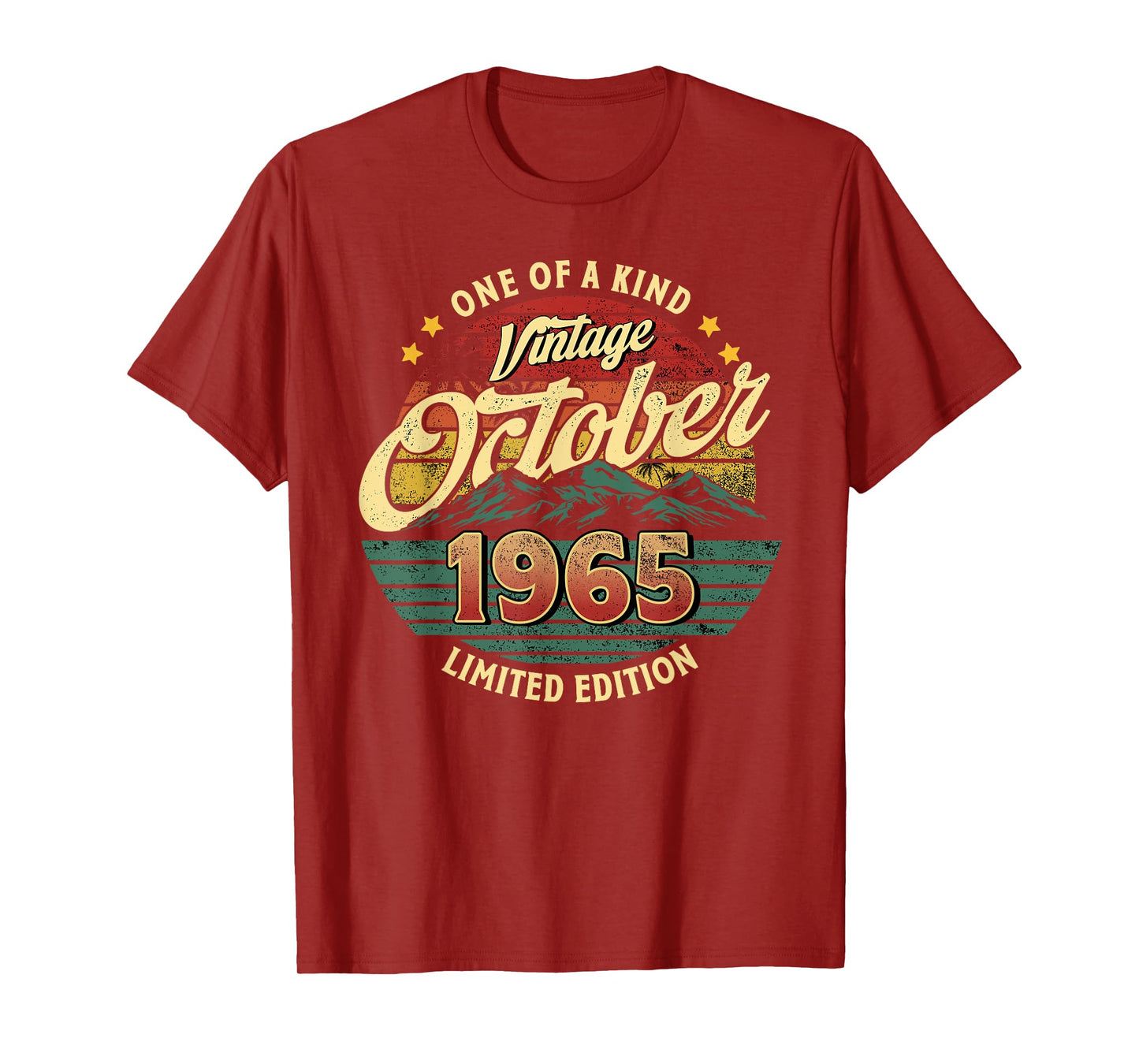 Vintage Birthday Gift Vintage October 1965 Men Women T-Shirt