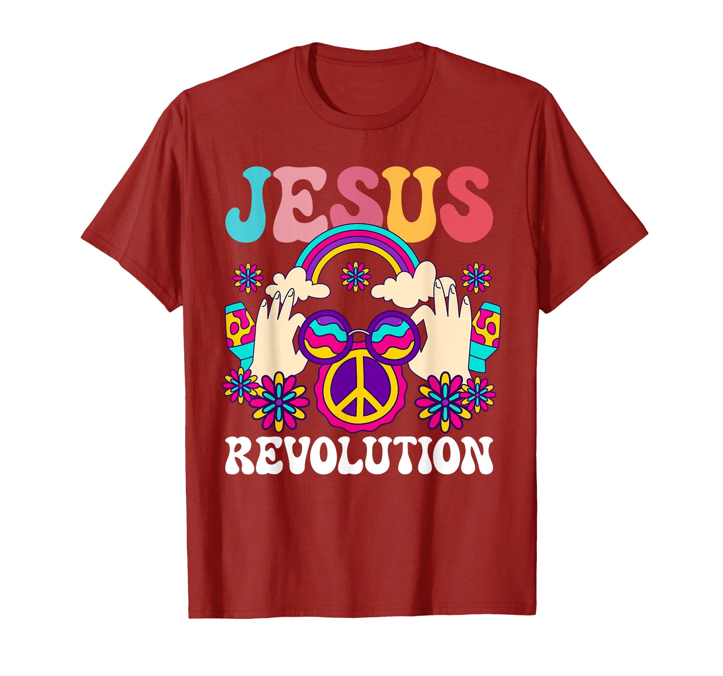 Jesus Revolution Christian Hippie Rainbow Religious Hippy T-Shirt