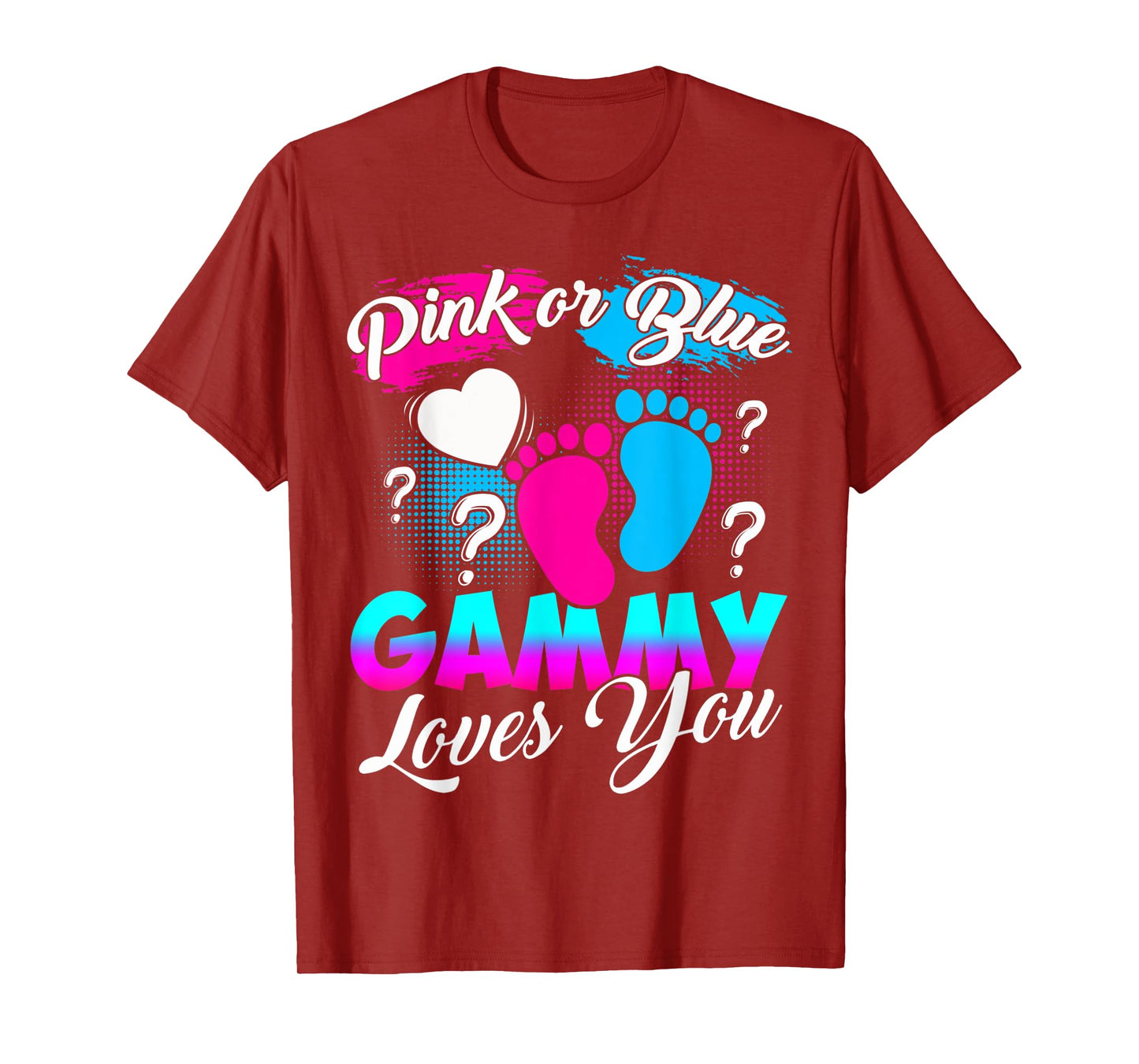 Women Gender Reveal Pink Or Blue Gammy Loves You T-Shirt