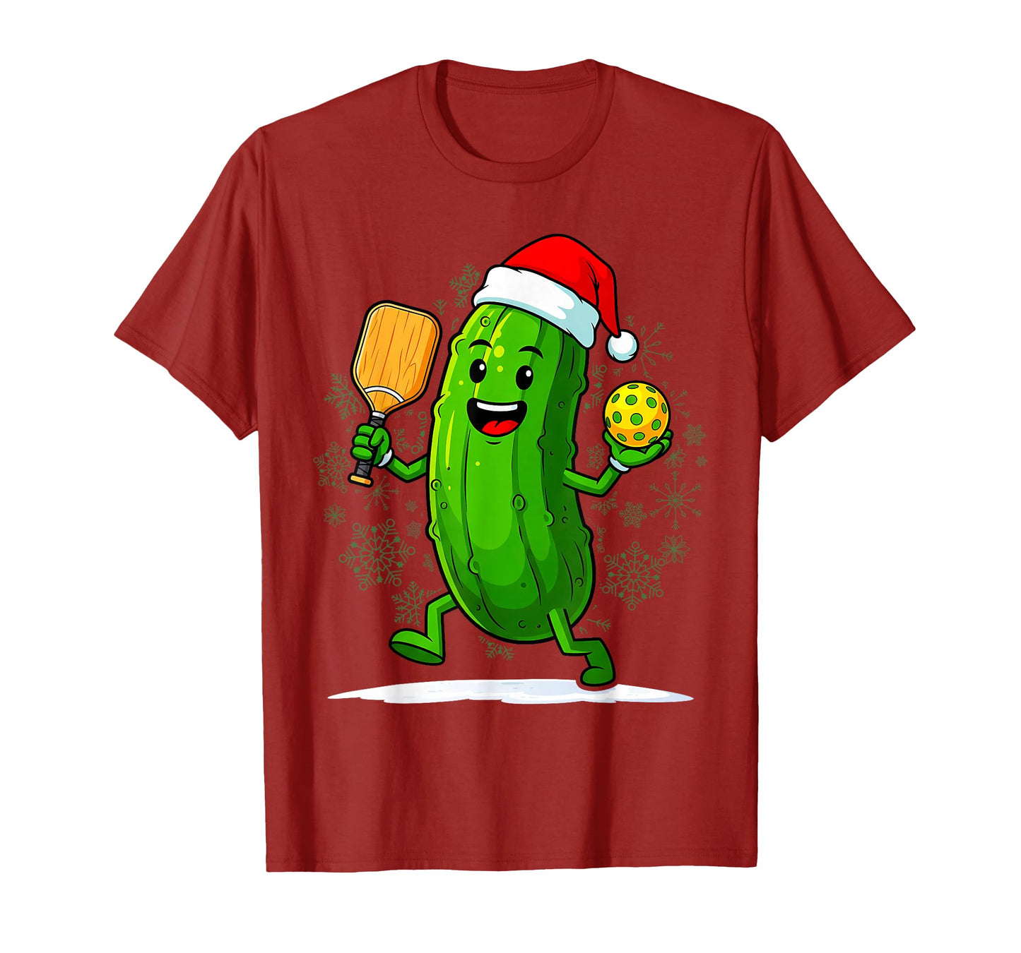 Pickleball Pickle Santa Claus Christmas Sports Humor T-Shirt