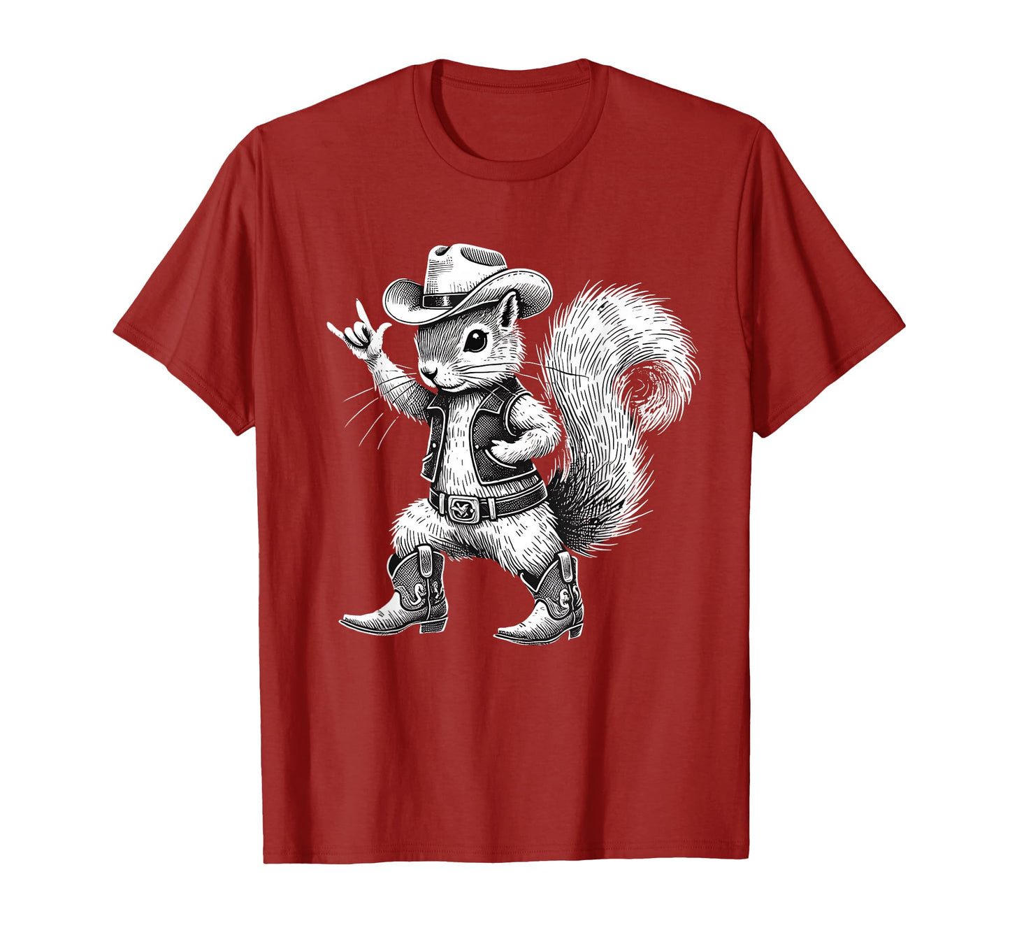 Vintage Squirrel Funny Cowboy Cowgirl Western Country Animal T-Shirt