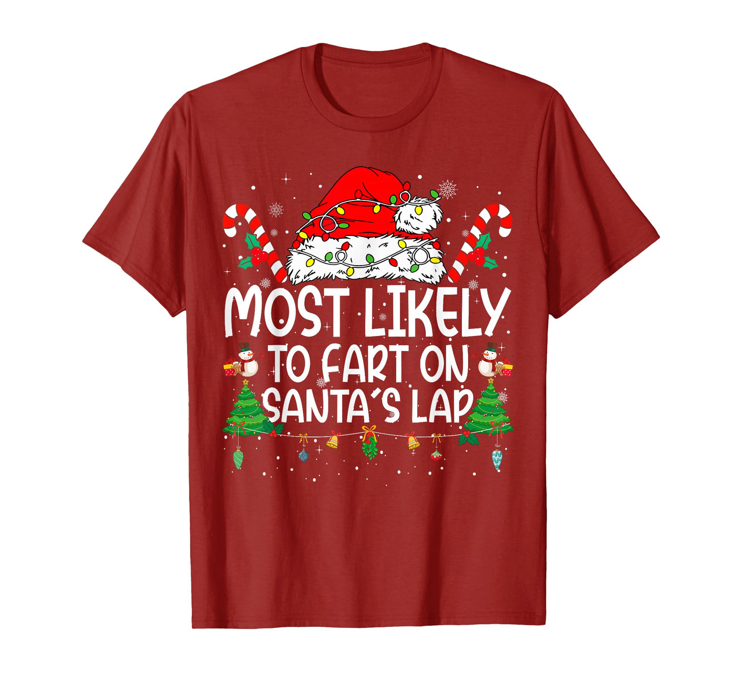Family Matching Xmas Most Likely to Fart On Santa's Lap T-Shirt