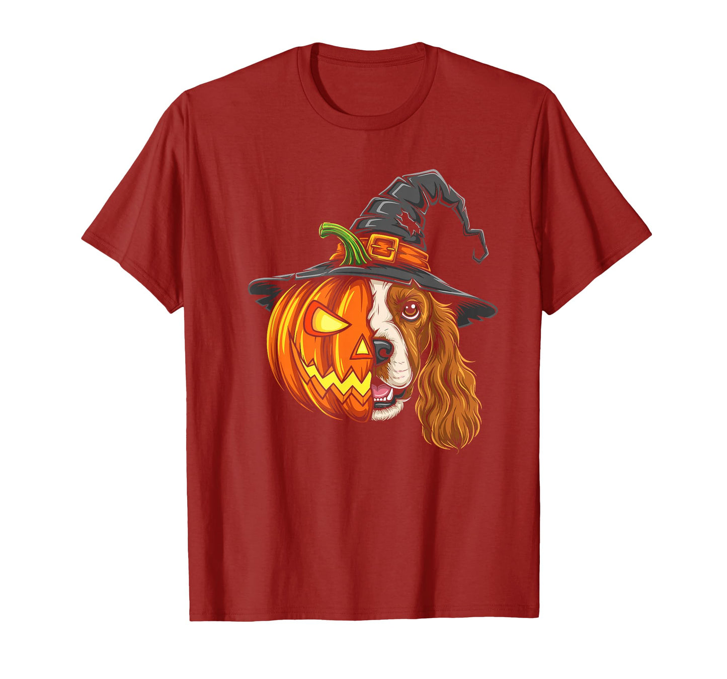 Cocker Spaniel Pumpkin Jack O Lantern Halloween Mens Womens T-Shirt