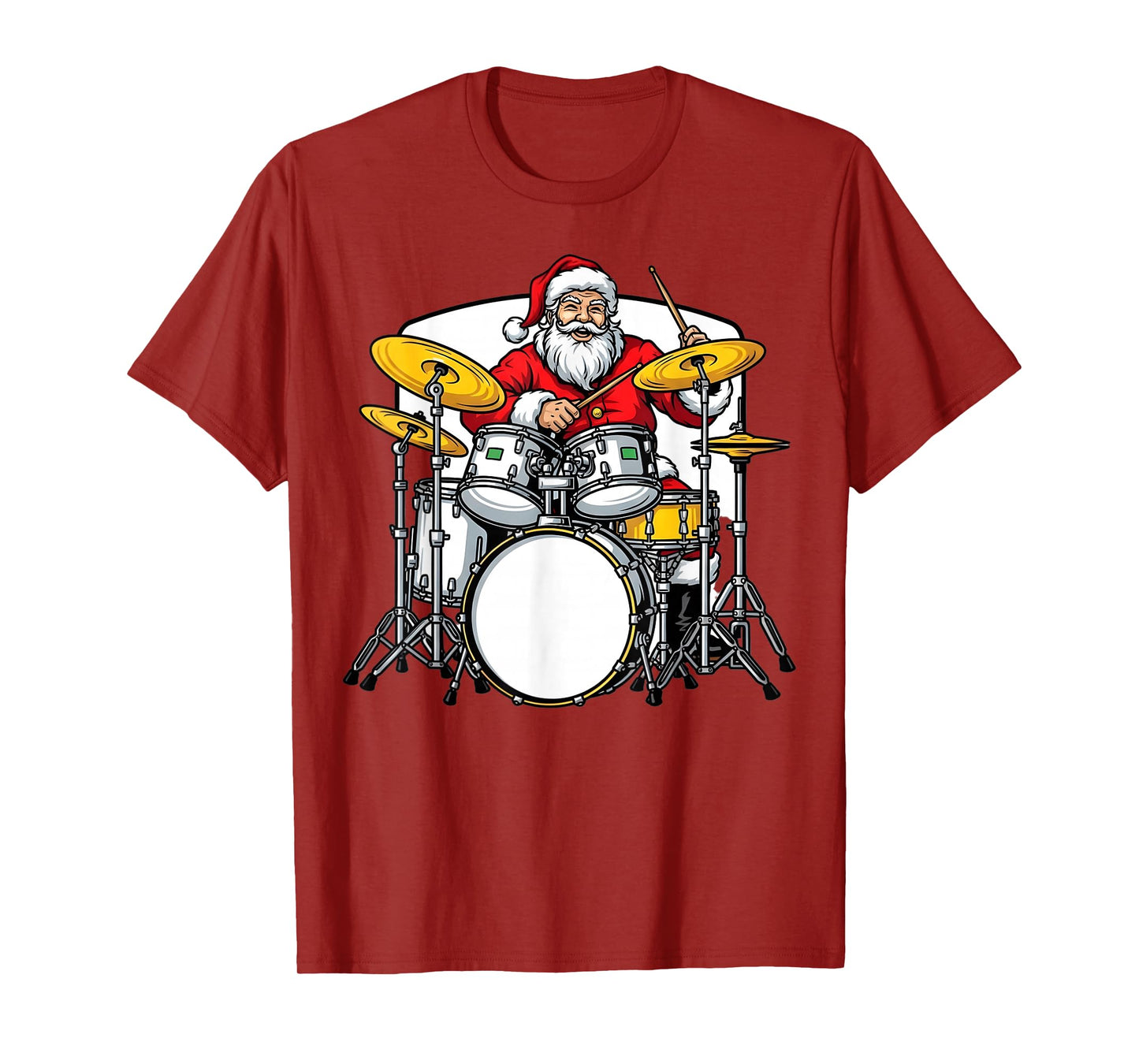 Christmas Drumset Drum Player Drummer Santa Xmas Boys Men T-Shirt