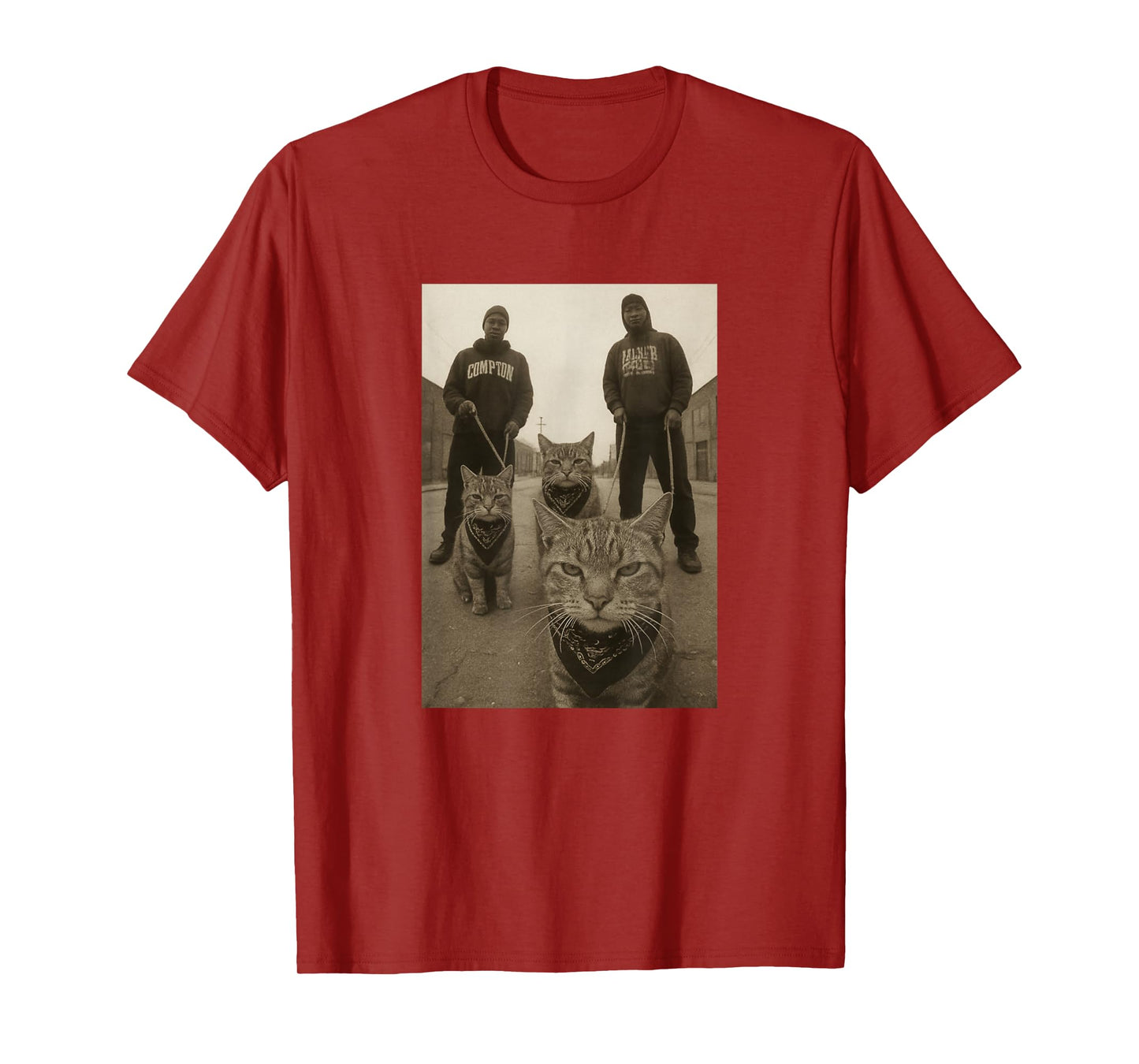 Funny Gangster Cats West Coast Kitten Meme T-Shirt