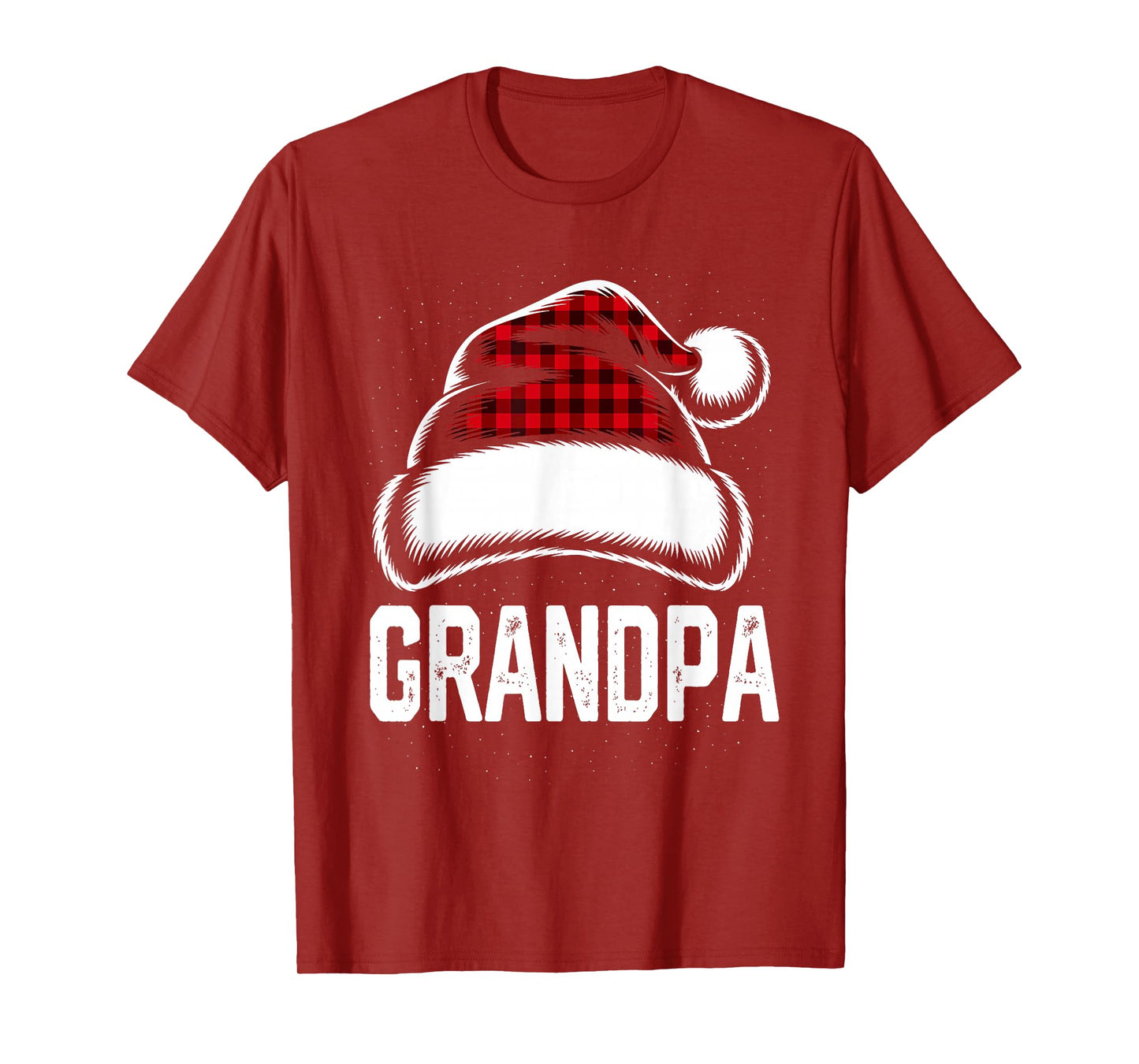Grandpa Santa Red Plaid Christmas Family Matching Pajamas T-Shirt