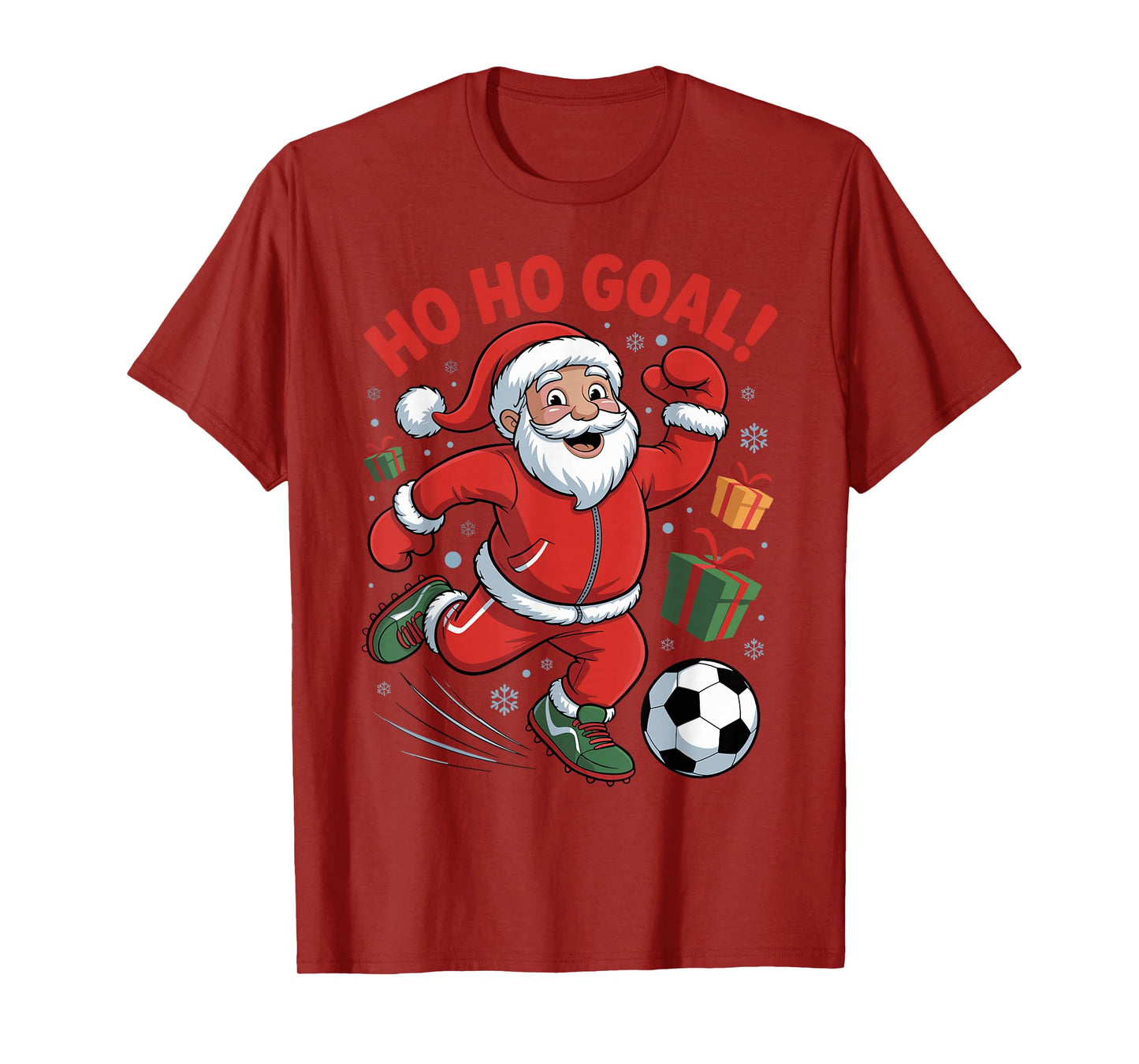 Santa Playing Soccer Funny Holiday Christmas Xmas Pajama T-Shirt