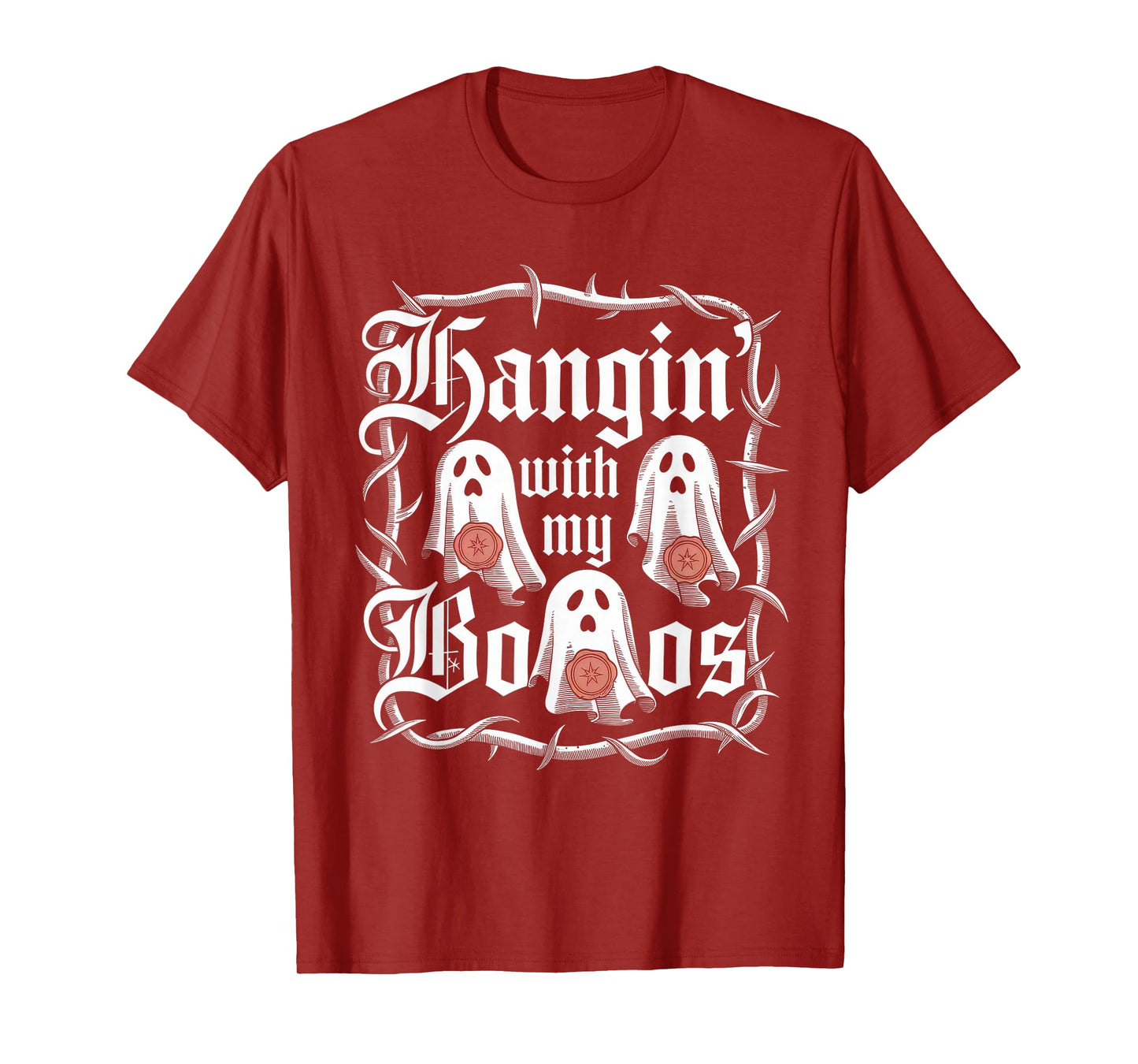 Hangin' with My Boos Tshirt Halloween Ghost Scary Witch Men T-Shirt