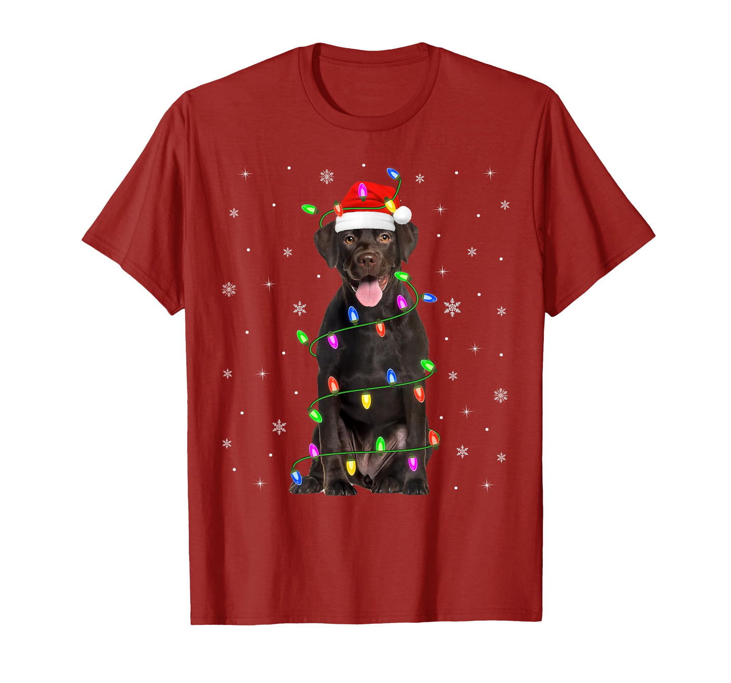 Black Labrador Retriever Dog Christmas Chocolate Lab Xmas T-Shirt
