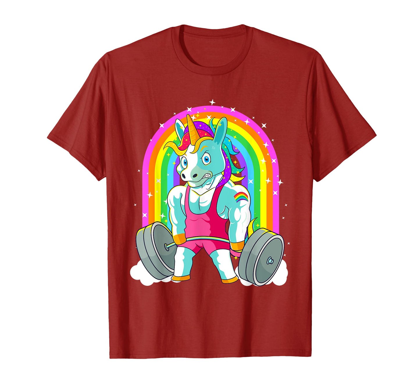 Gym Unicorn Deadlift Weightlifting Workout Pride Men Women T-Shirt