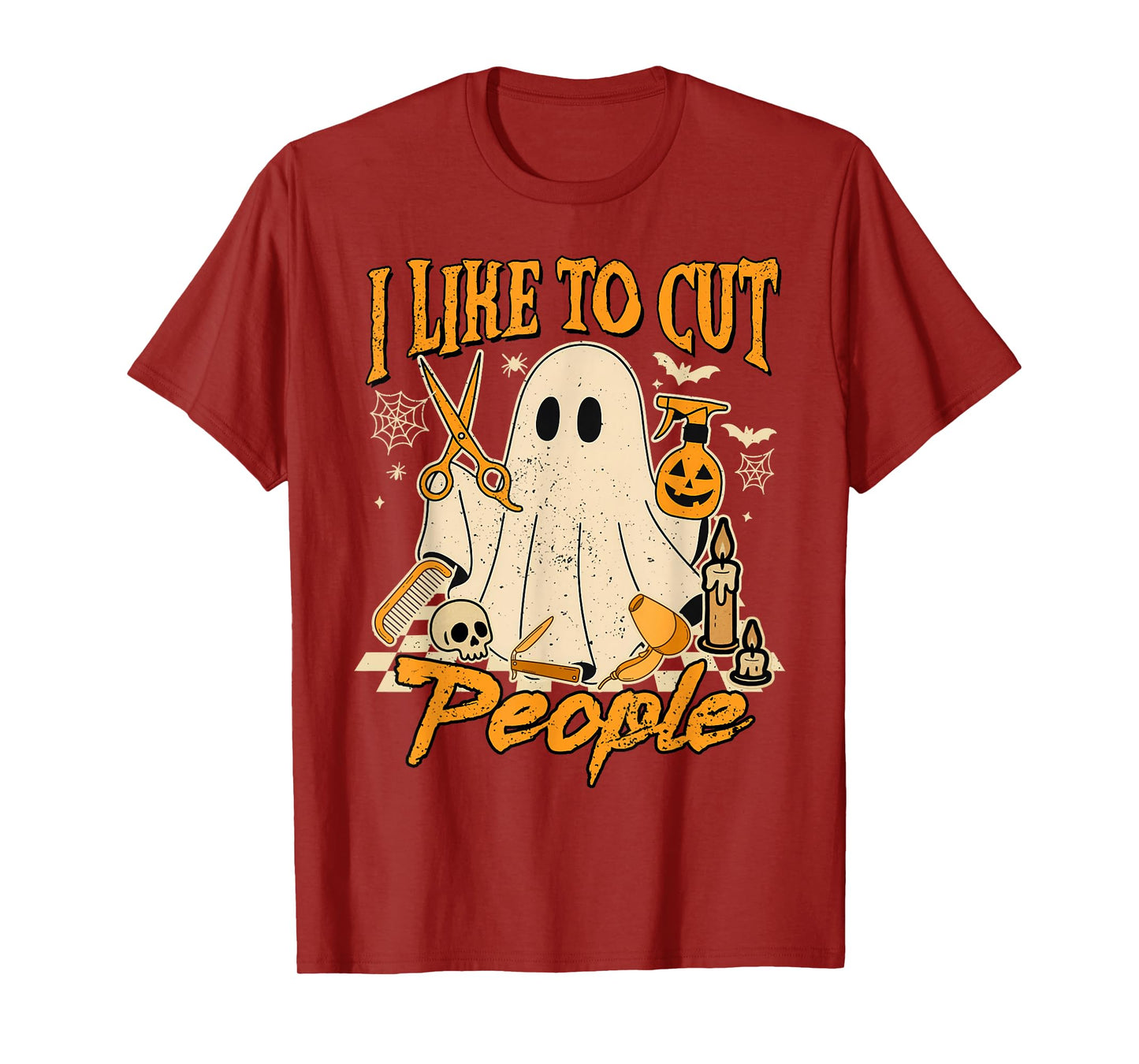 Halloween Vibes Spooky Hairdresser I Like to Cut People T-Shirt