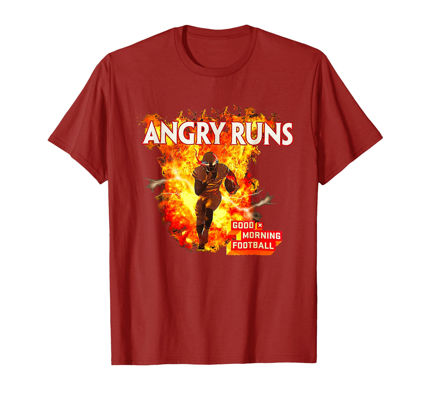 Angry Runs Good Morning Football Sport Lover Vintage Art T-Shirt