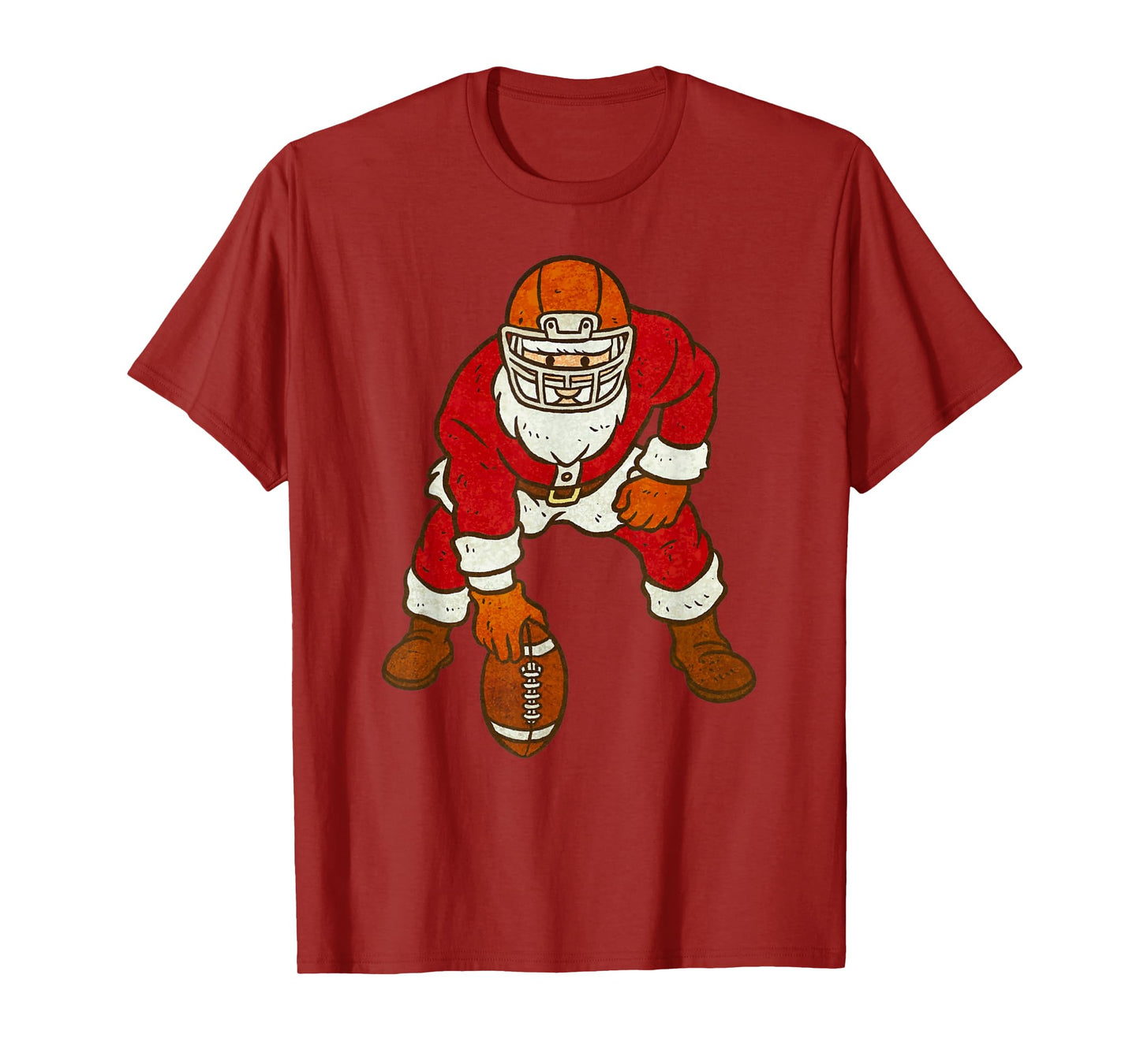 Santa Claus Playing American Football Xmas Holiday Christmas T-Shirt