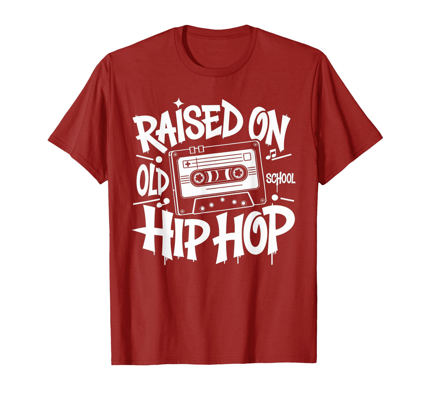 RAISED ON OLD SCHOOL Graffiti Rap HIP HOP Tshirt Cassette T-Shirt