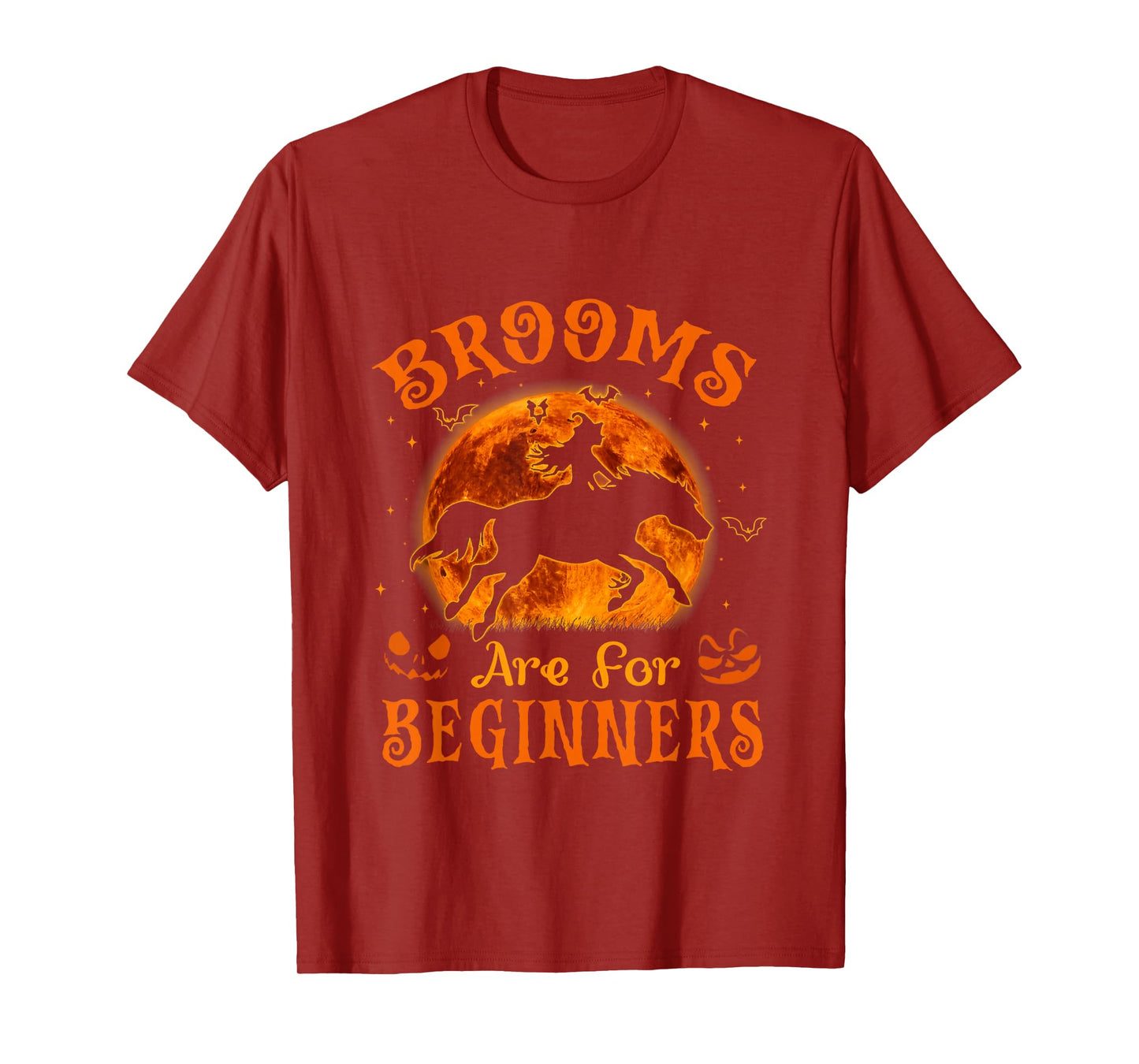 Brooms are for Beginners Horses Equestrian Witch Halloween T-Shirt