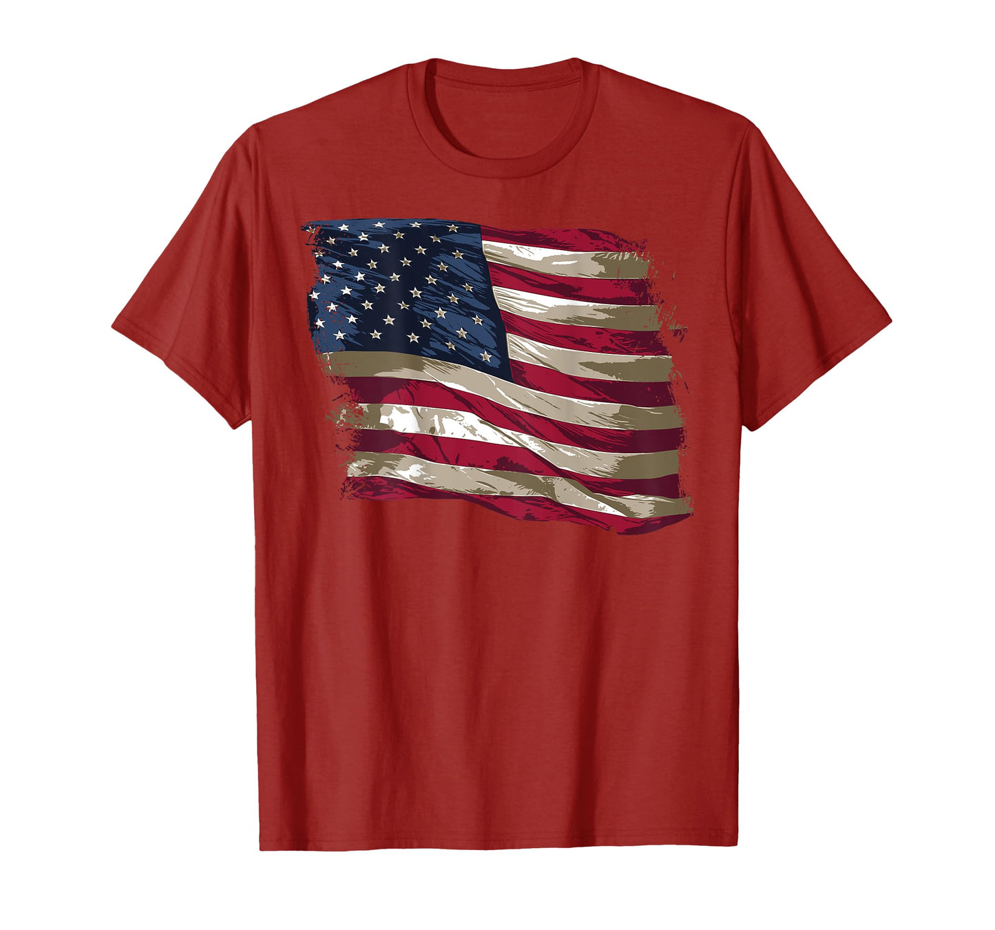 Vintage Distressed American Flag (Design on Back) T-Shirt