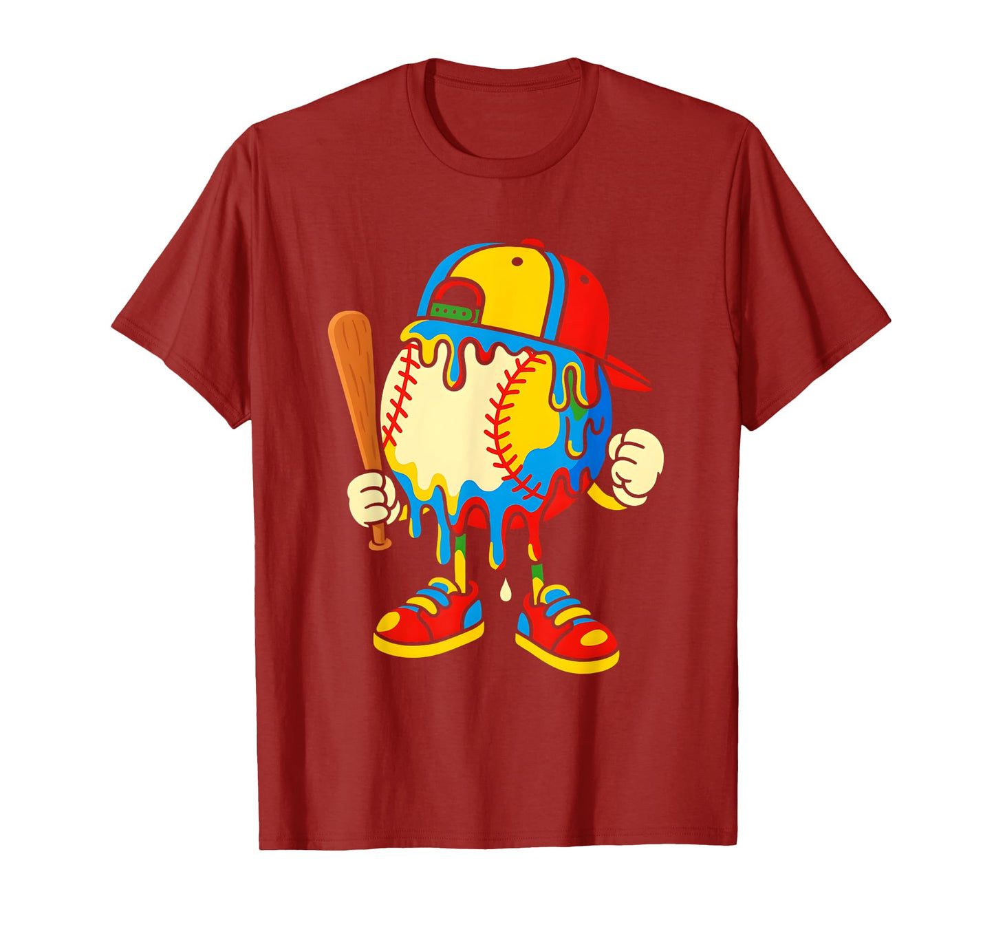 Baseball Ice Cream Drip Youth Back To school Baseball Stuff T-Shirt