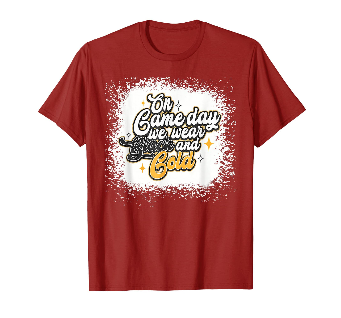 Bleached On Gameday Football We Wear Gold & Black T-Shirt