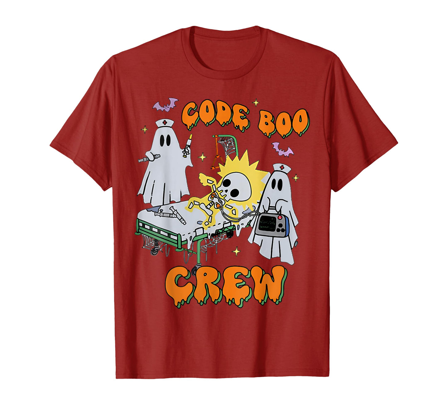Code Boo Crew, Funny Ghost Nurse Halloween, Ghost ER Nurse T-Shirt